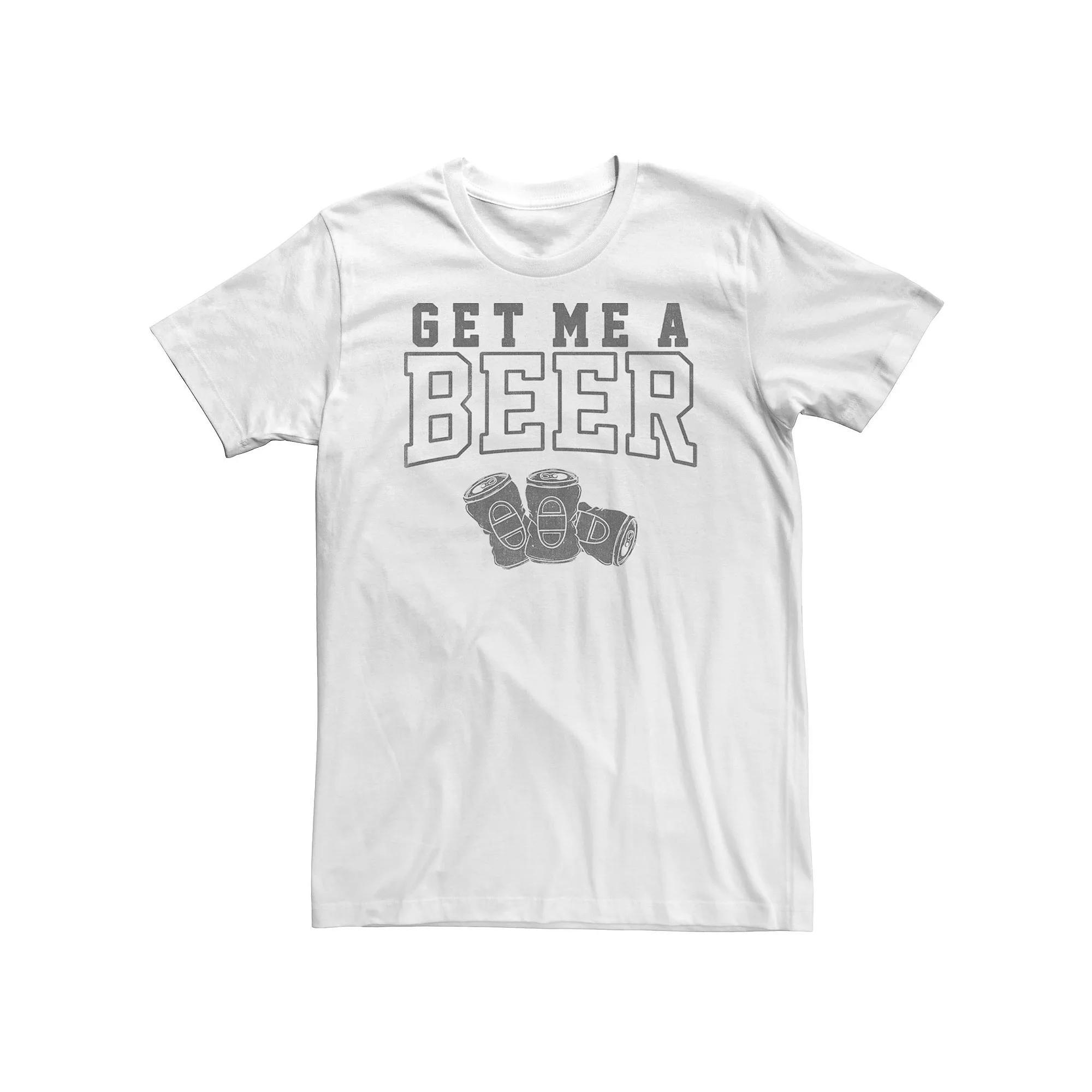 Big & Tall "Get Me A Beer" Tee, Men's, Size: XL Tall, White Product Image
