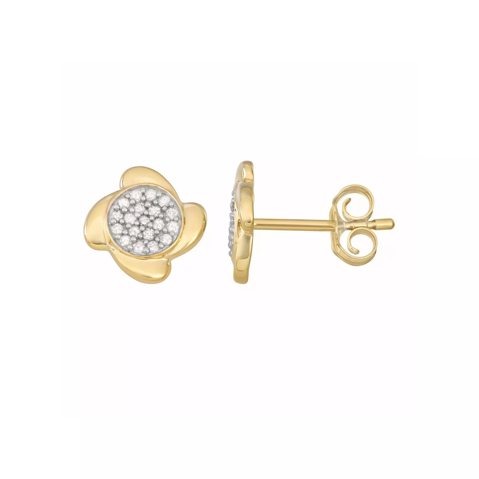 HDI 10k Gold 1/10 Carat T.W. Diamond Stud Earrings, Women's Product Image