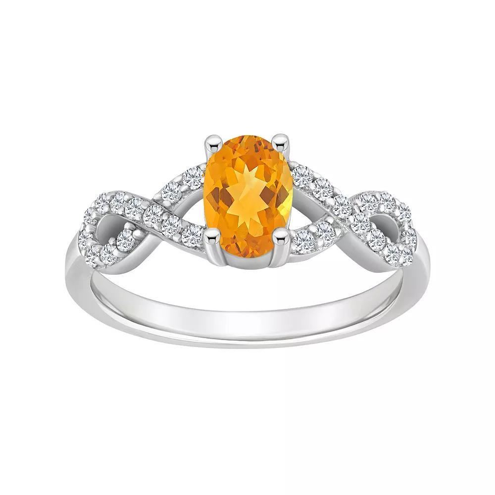 Celebration Gems Sterling Silver Peridot & White Topaz Accent Ring, Women's, Size: 6 Product Image