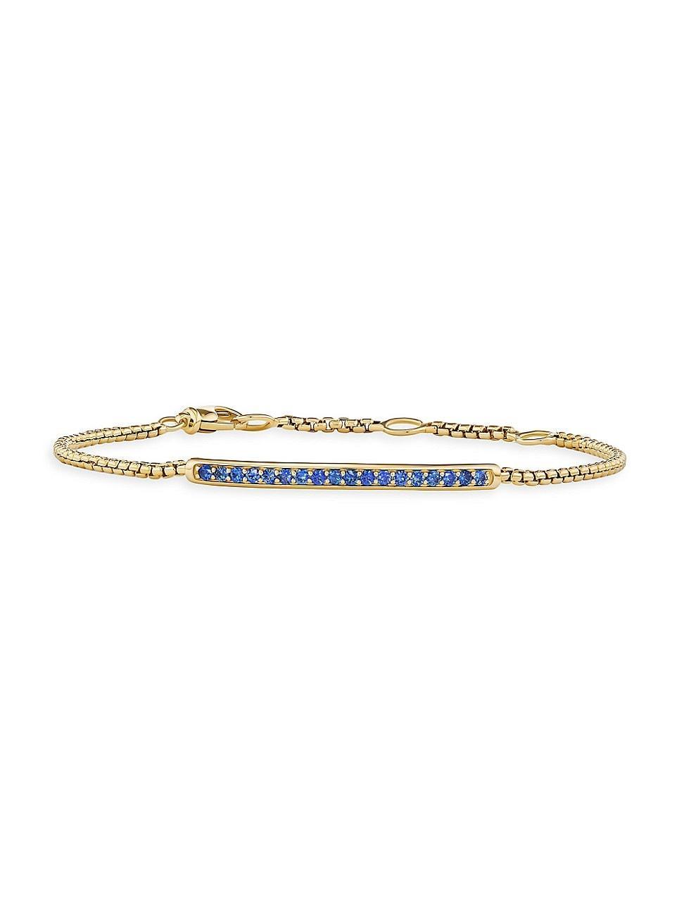 Womens Petite Pav Bar Bracelet in 18K Yellow Gold Product Image
