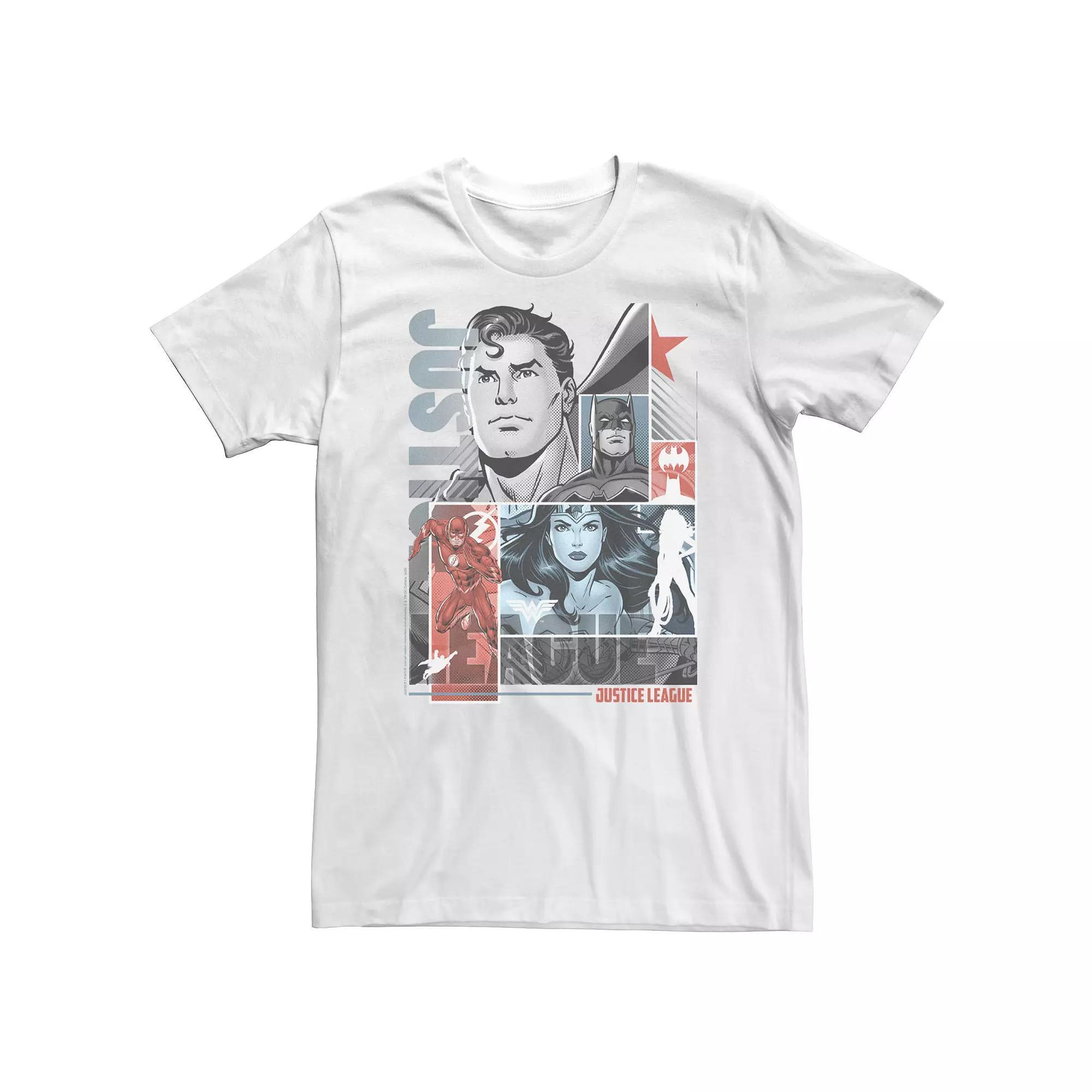 Big & Tall DC Comics The League Layered Poster Tee, Men's, Size: 4XL, White Product Image