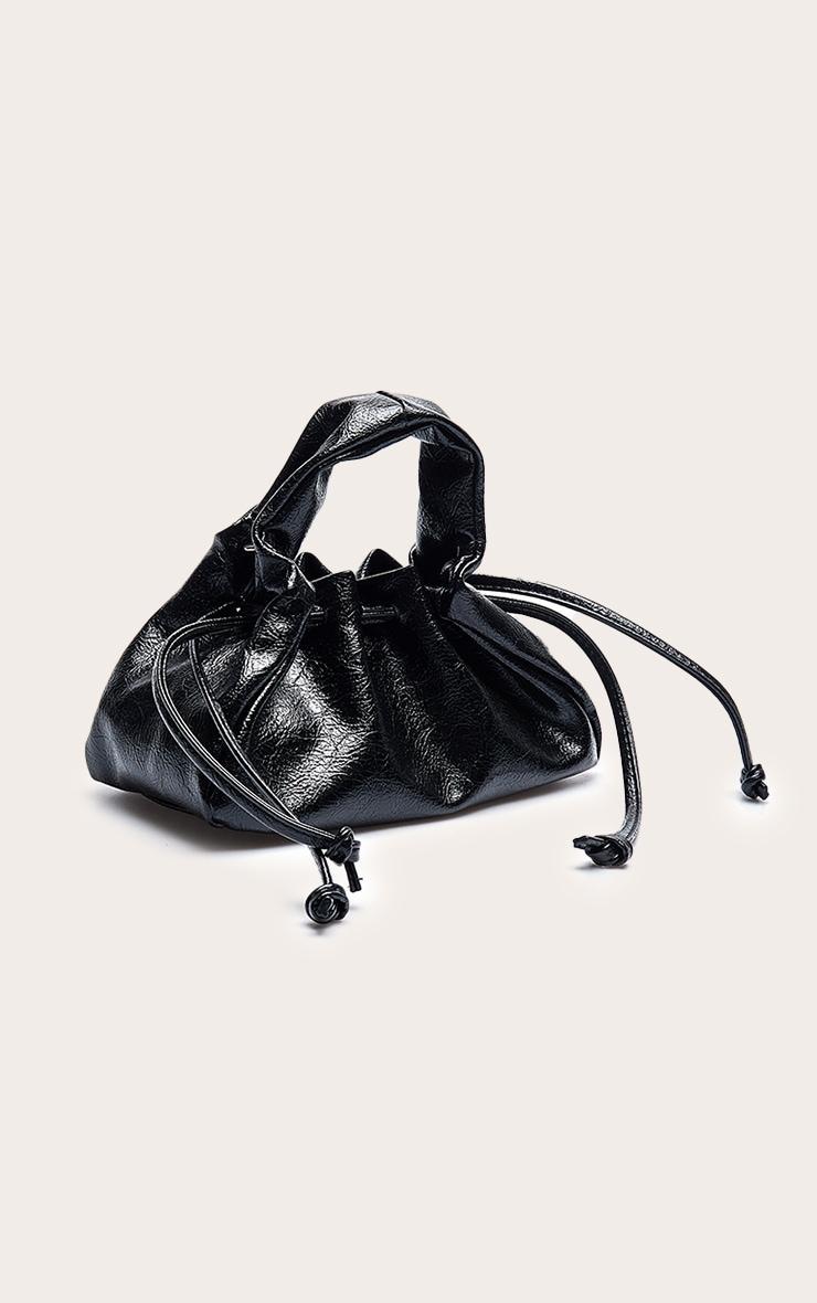 Black PU Drawstring Mini Bag Product Image
