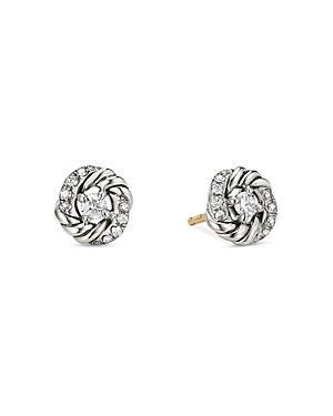 David Yurman Sterling Silver Petite Infinity Stud Earrings with Diamonds Product Image