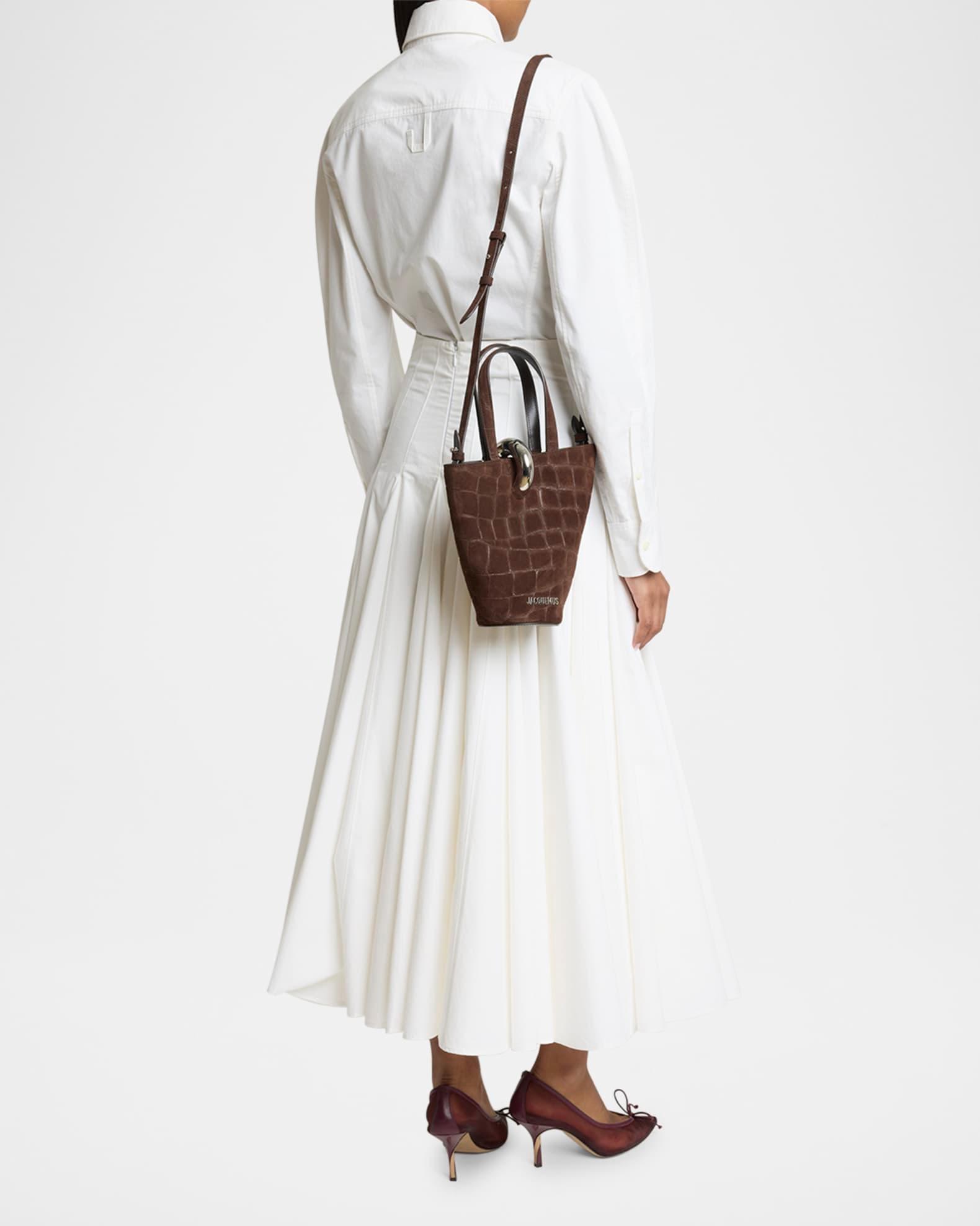 Le Petit Bambola Croc-Embossed Suede Shoulder Bag  Product Image