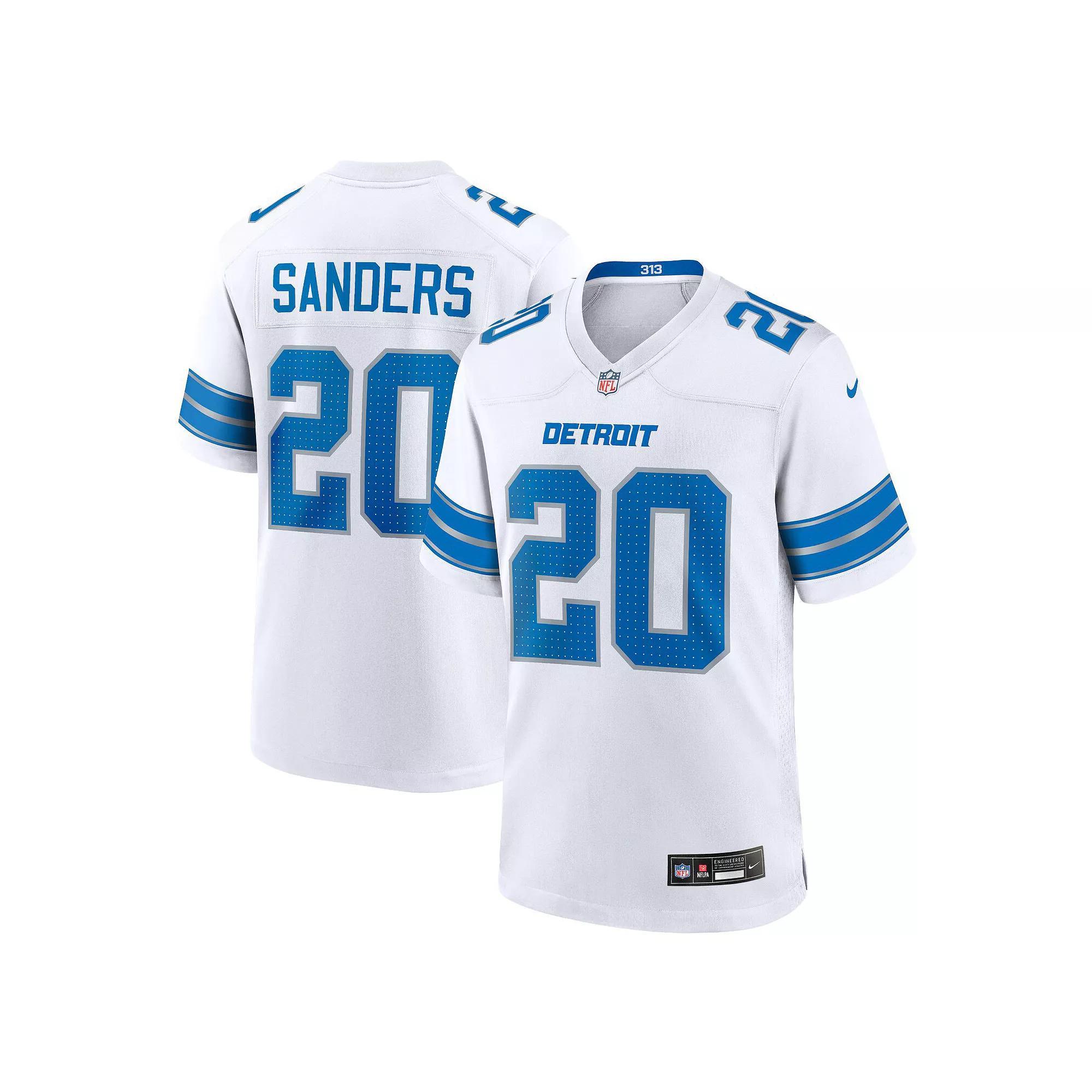 Men's Nike Barry Sanders White Detroit Lions Retired Player Game Jersey, Size: Large Product Image