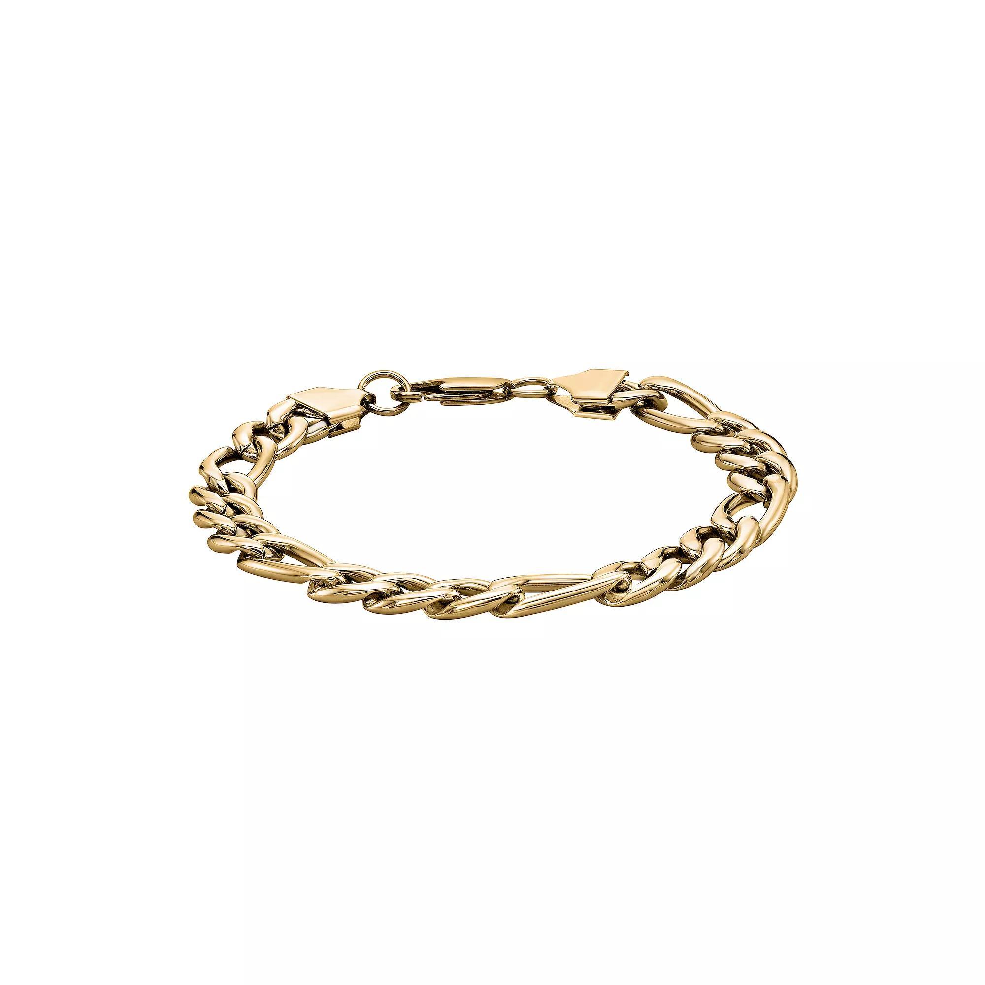Men's LYNX Figaro Chain Bracelet, Size: 9", Gold Tone Product Image