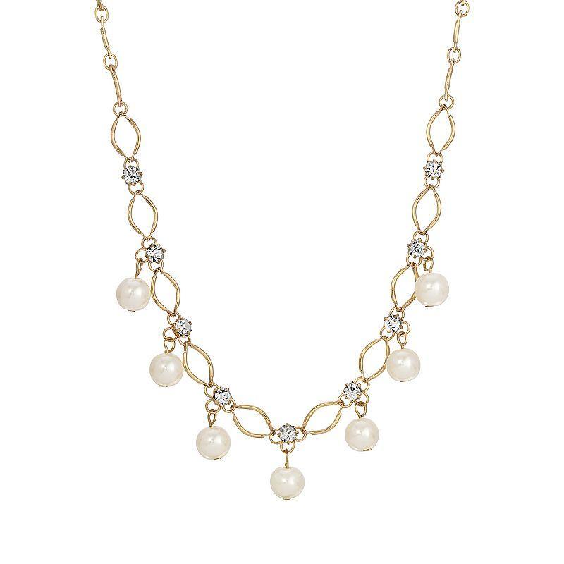1928 Two Tone Multi Teardrop Necklace, Womens Product Image