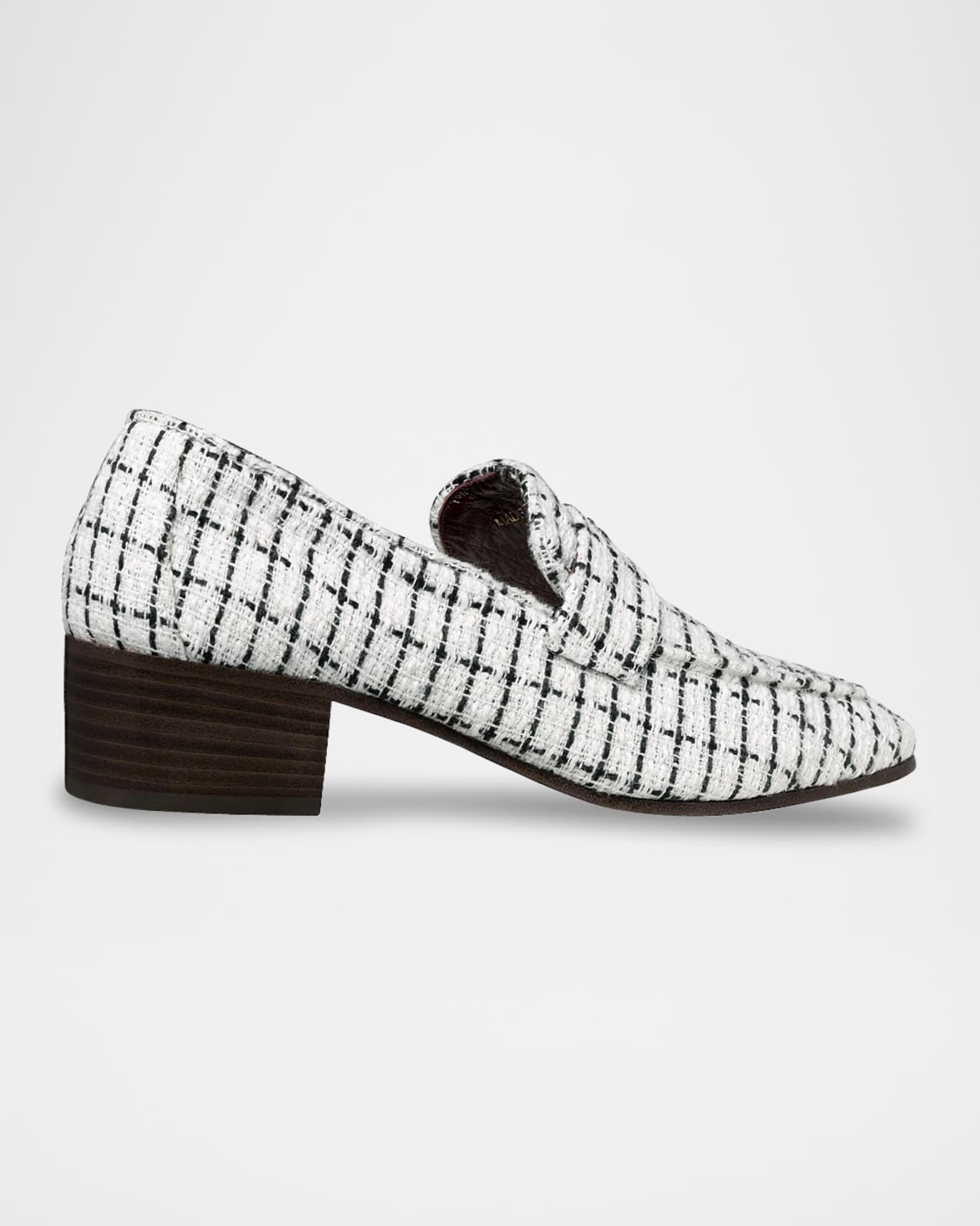 Flaneur Bicolor Tweed Heeled Loafers Product Image