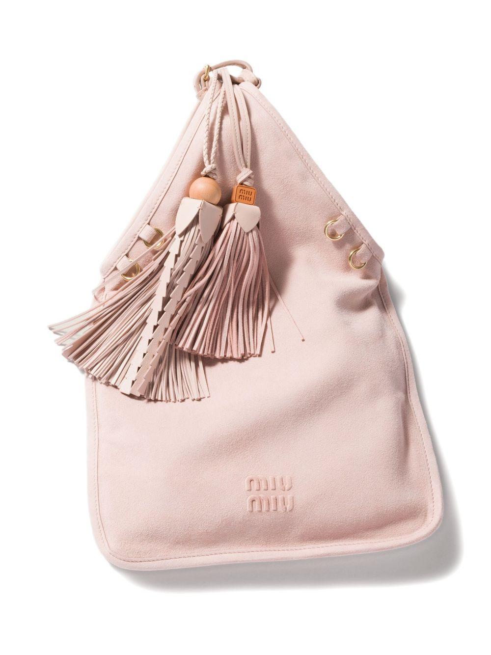 tassel-embellished leather tote bag Product Image