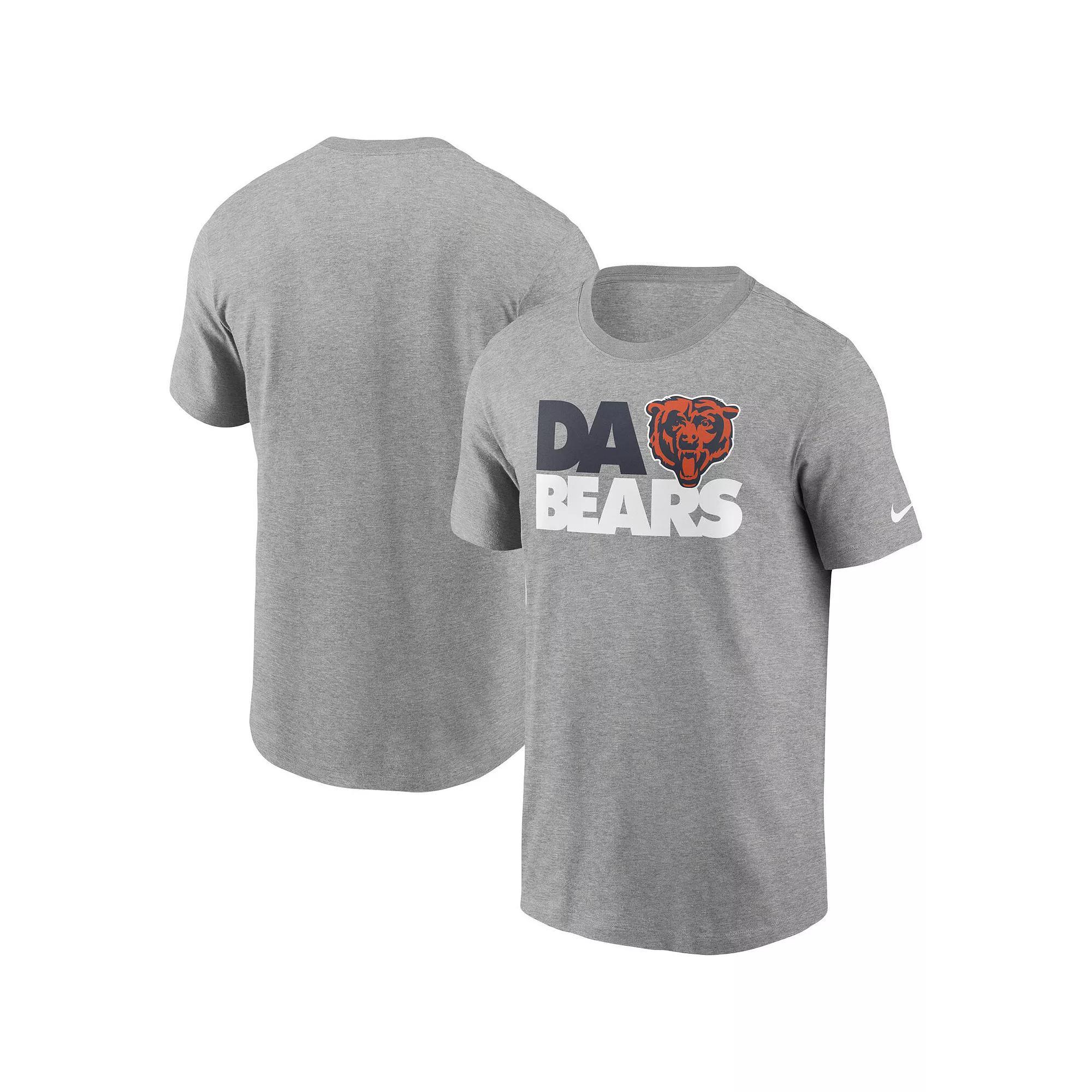 Men's Nike Heathered Gray Chicago Bears Hometown Collection Da Bears T-Shirt, Size: Medium, Grey Product Image