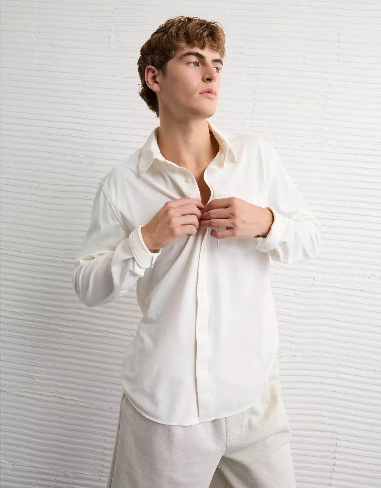 AE Oxford Stretch Piqué Shirt Product Image