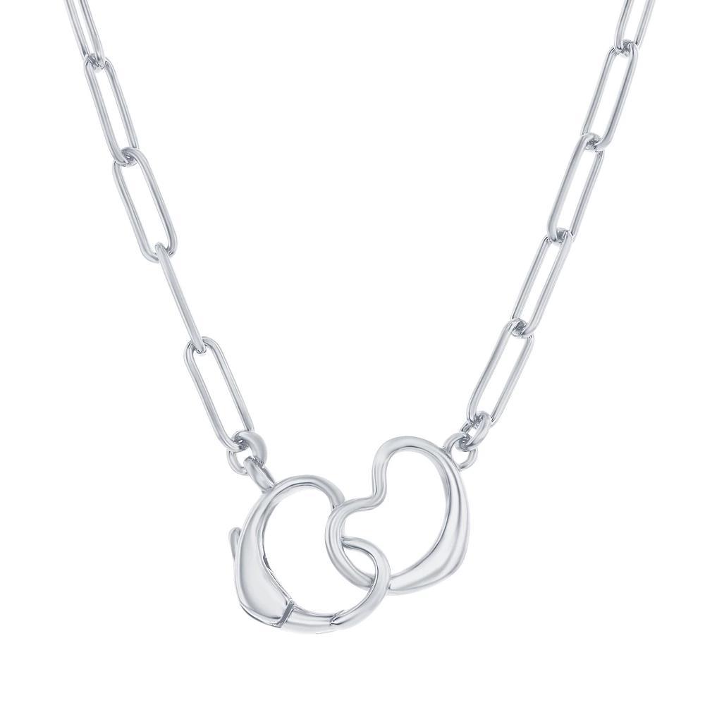 Argento Bella Sterling Silver Paperclip Heart Clasp Necklace, Women's, Size: 17" Product Image