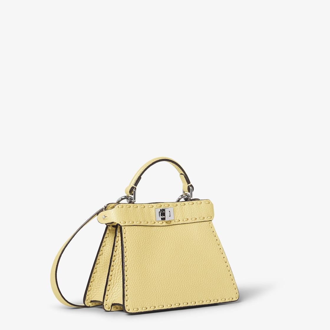 Peekaboo ISeeU PetiteYellow Selleria bag with 306 hand-sewn topstitches Product Image