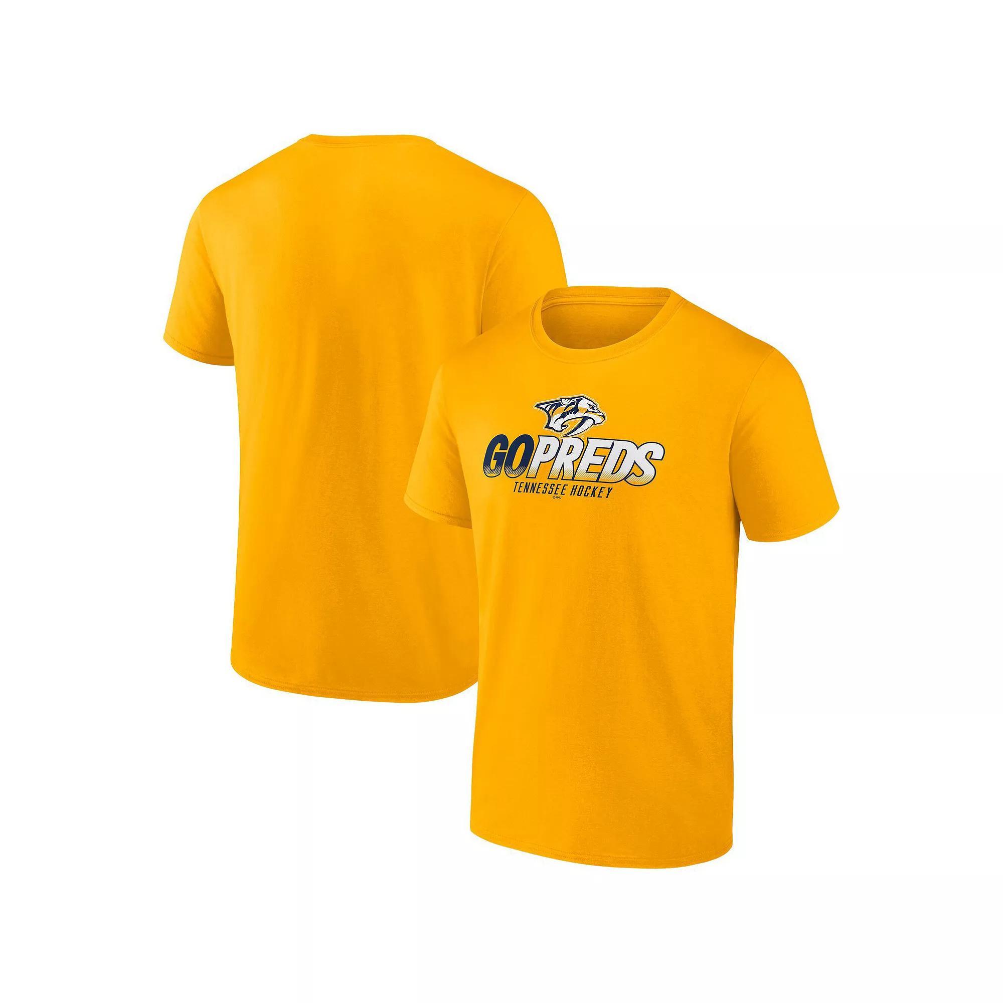 Men's Fanatics  Gold Nashville Predators Iconic T-Shirt, Size: Large, Pdt Gold Product Image