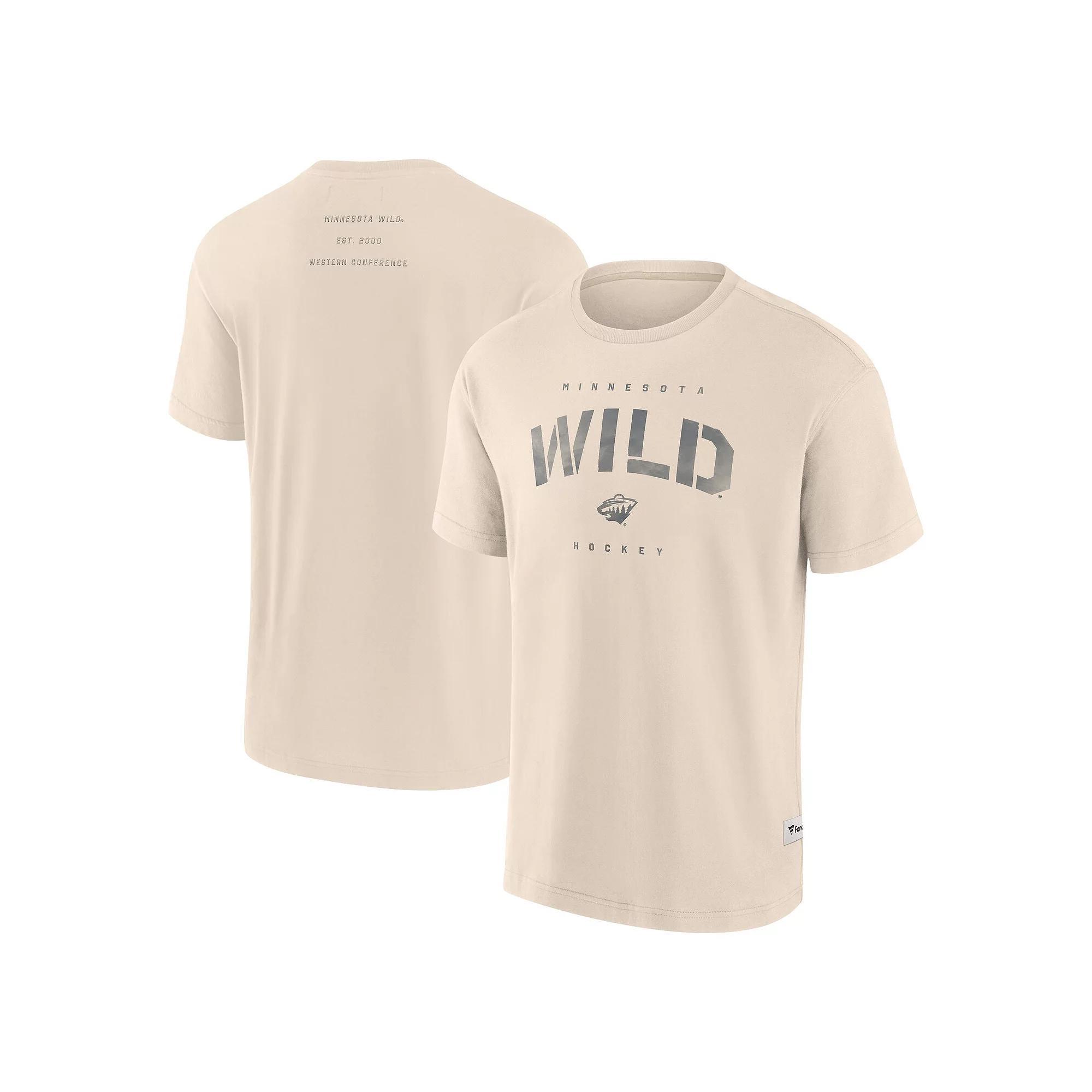 Men's Fanatics Cream Minnesota Wild Elements Weathered Tonal Future Ground T-Shirt, Size: 3XL, Beige Product Image