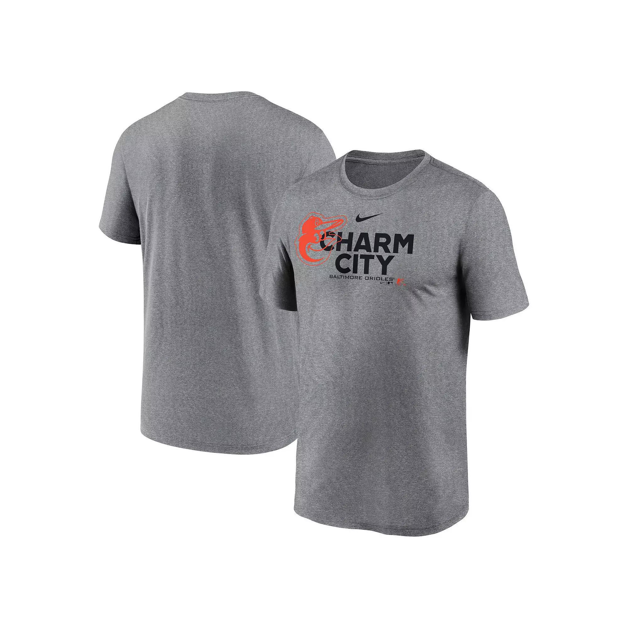 Men's Nike Heathered Charcoal Baltimore Orioles Local Rep Legend Performance T-Shirt, Size: 2XL Product Image