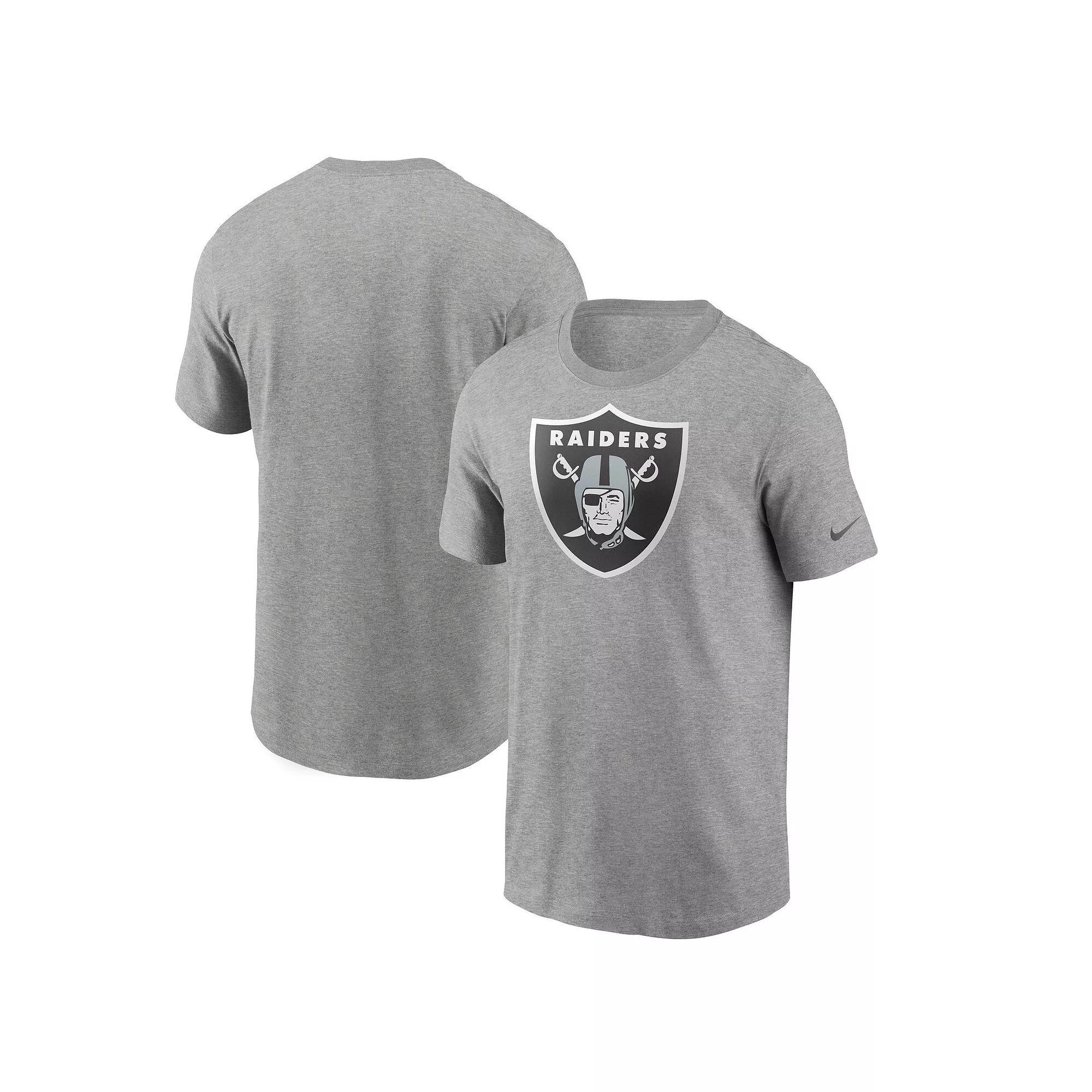 Men's Nike Heathered Gray Las Vegas Raiders Primary Logo T-Shirt, Size: Medium, Lvr Grey Product Image