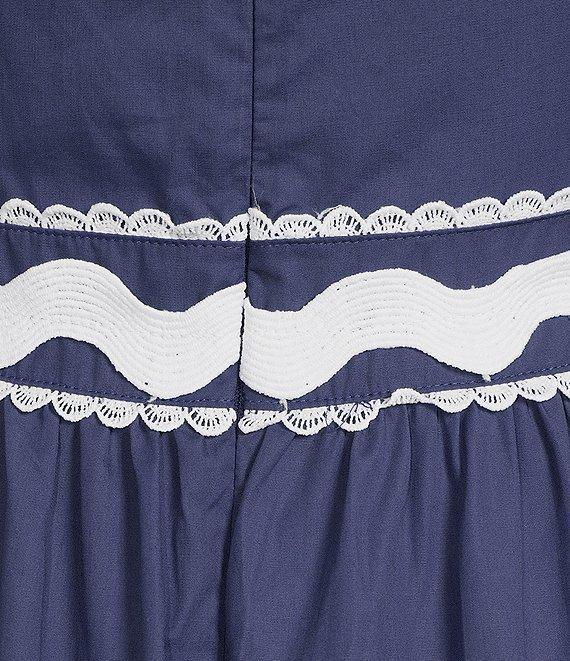 TCEC Ricrac Trim Poplin Square Neck Pleated Maxi Dress Product Image