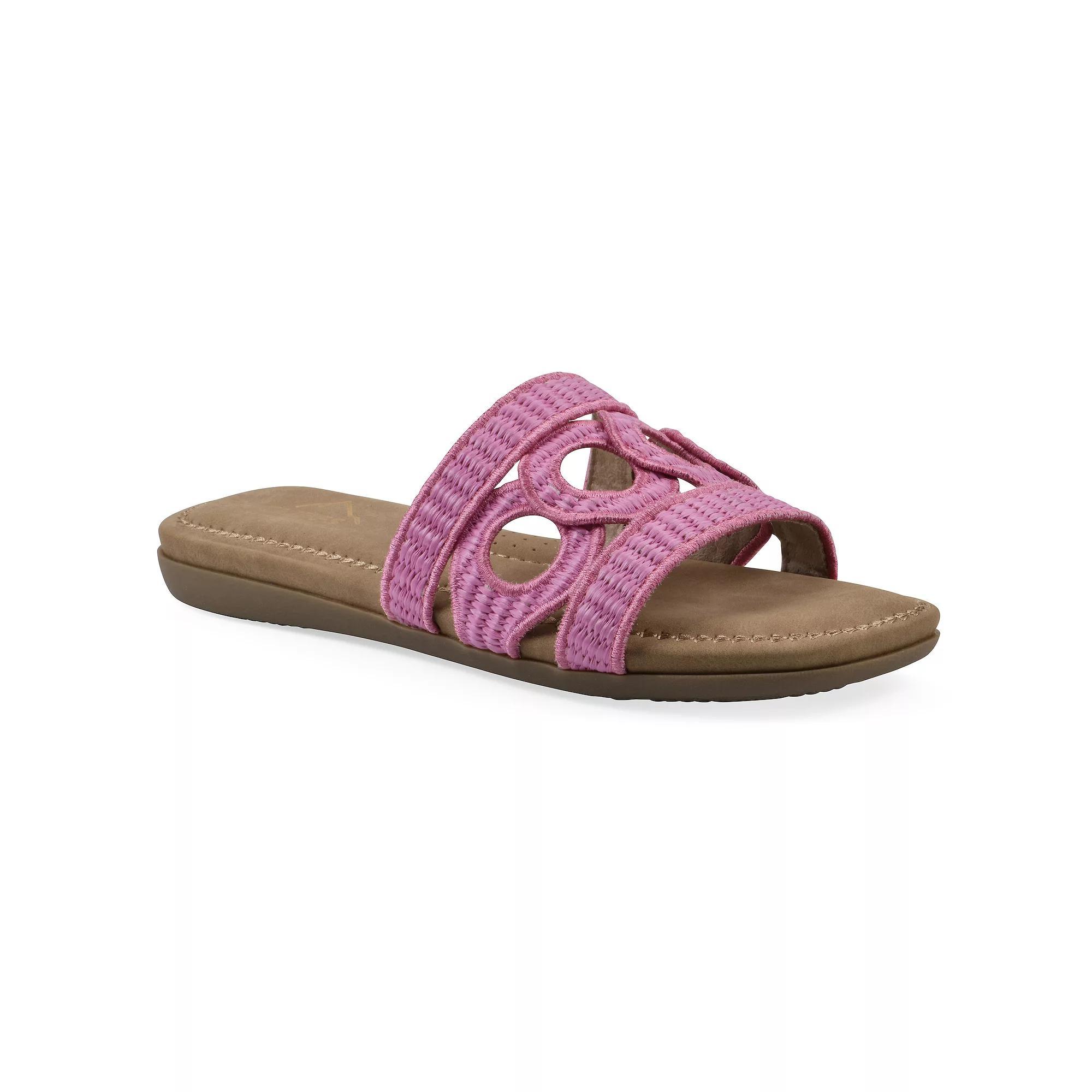 Cliffs by White Mountain Fraly Women's Slide Sandals, Size: 9, Ruchsia Raffia Product Image