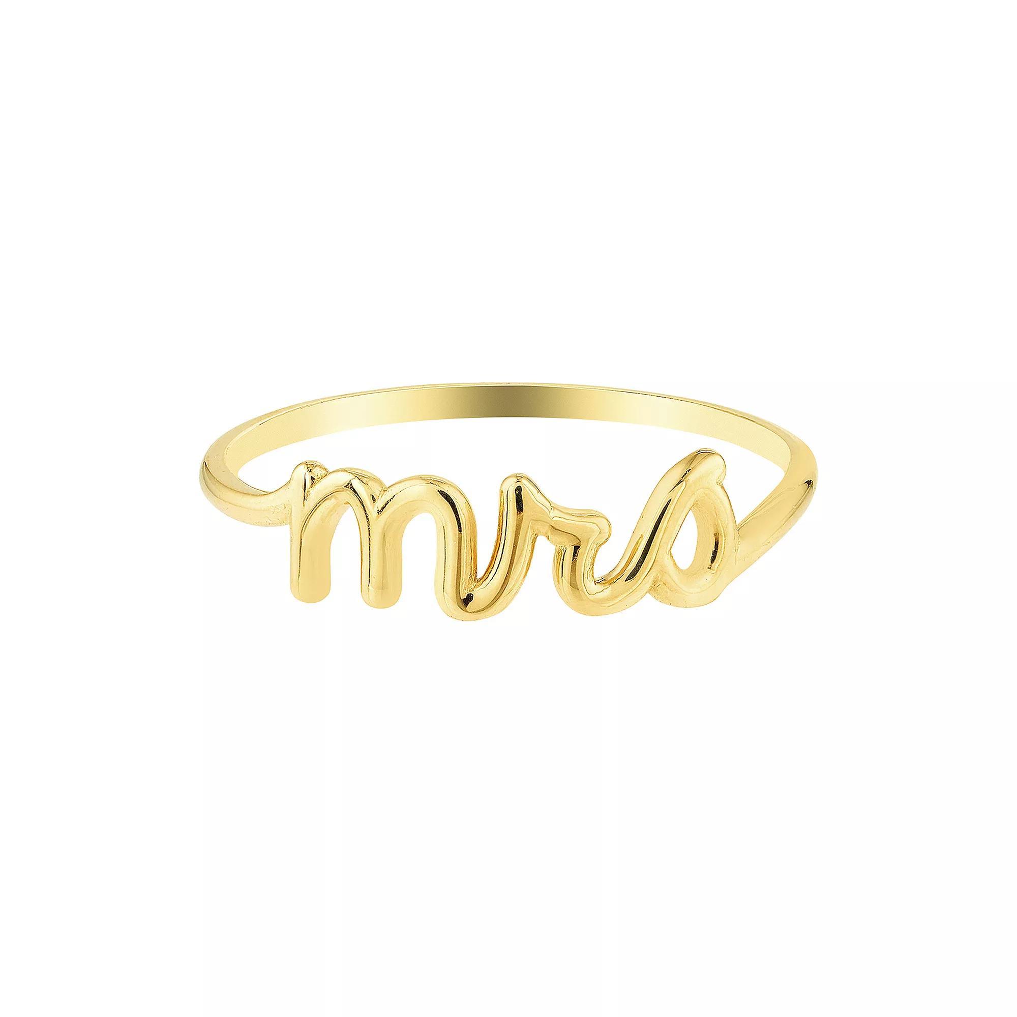 14k Gold "Mrs." Ring, Women's, Size: 8 Product Image