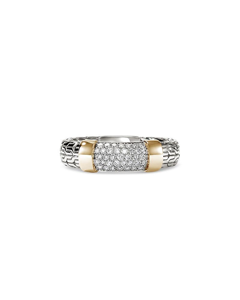 JOHN HARDY 14k Yellow Gold & Sterling Silver Jh Essentials Diamond Pave Band In Metallic Product Image