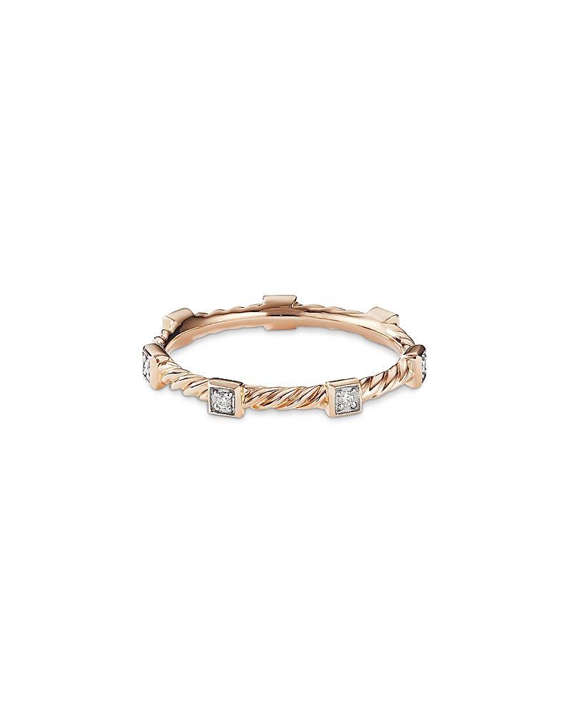 Womens Cable Collectibles Stations Stack Ring in 18K Rose Gold Product Image