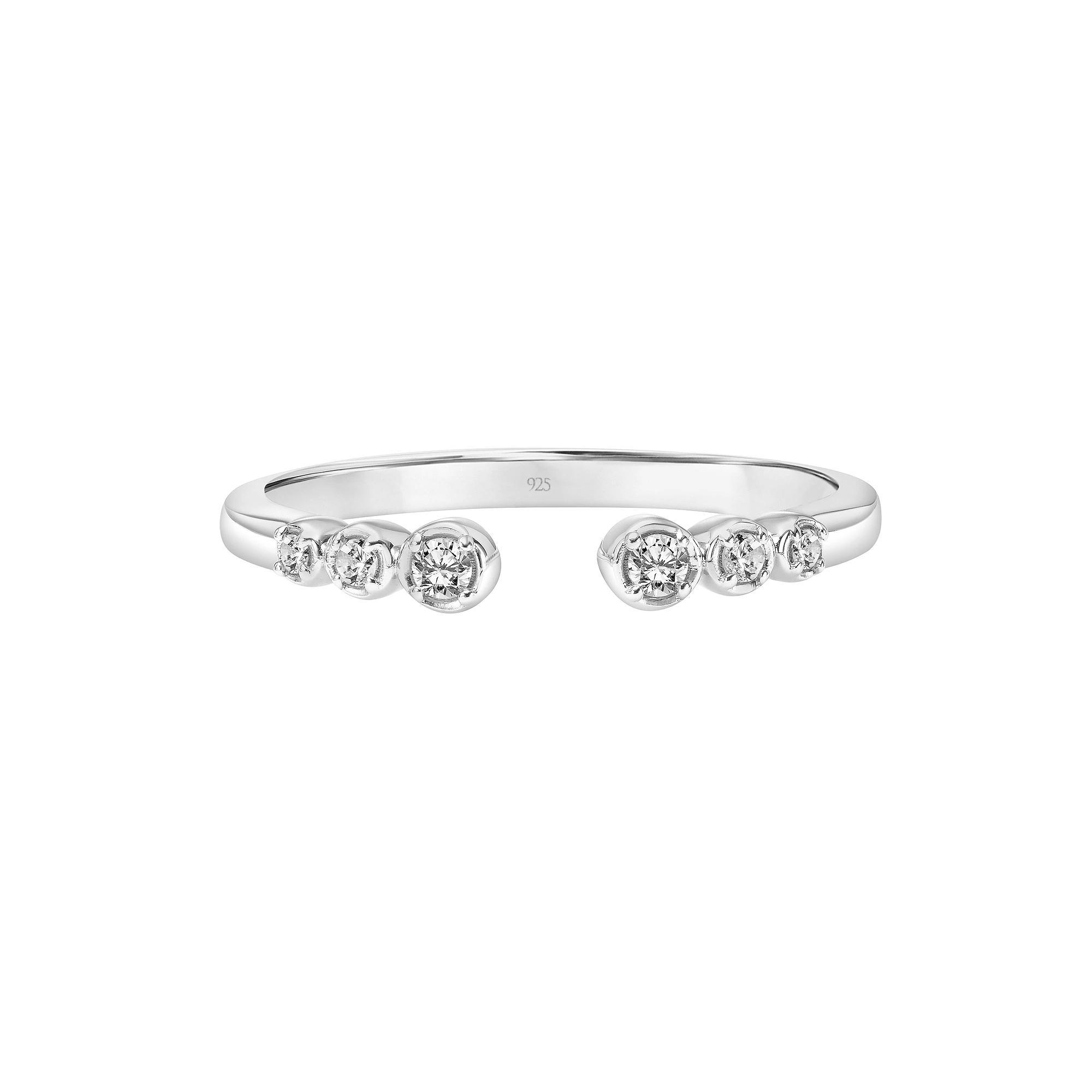 Love Always Sterling Silver 1/10 Carat T.W. Diamond Open Stackable Ring, Women's, Size: 5 Product Image