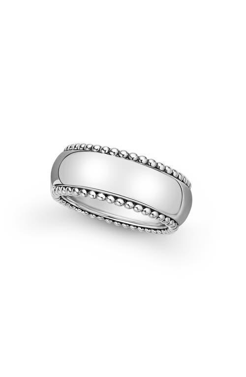 Mens Sterling Silver Anthem Caviar Band Ring, 10mm Product Image