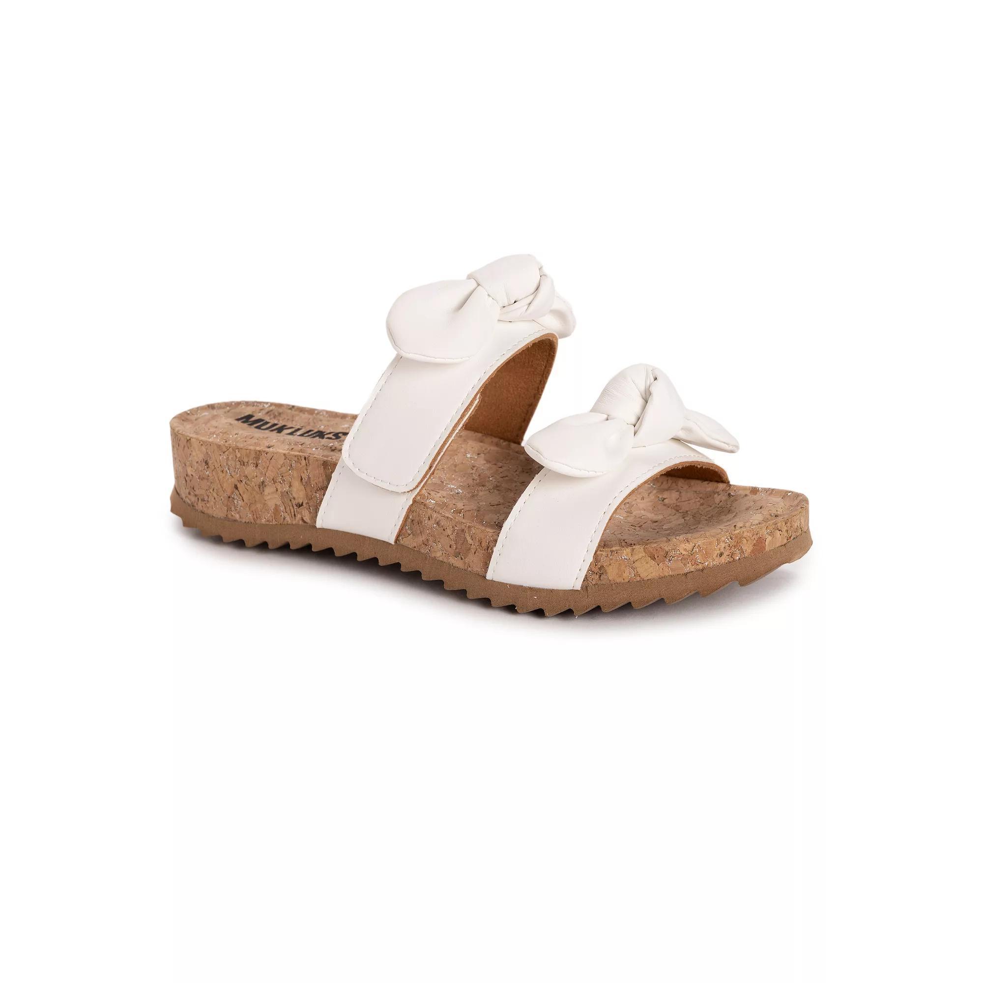 MUK LUKS Women's Posie Adjustable Slide Sandals, Size: 8, White Nappa Product Image