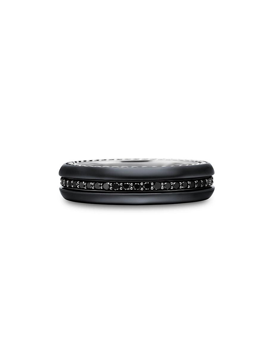 Mens Streamline Band Ring in Black Titanium Product Image
