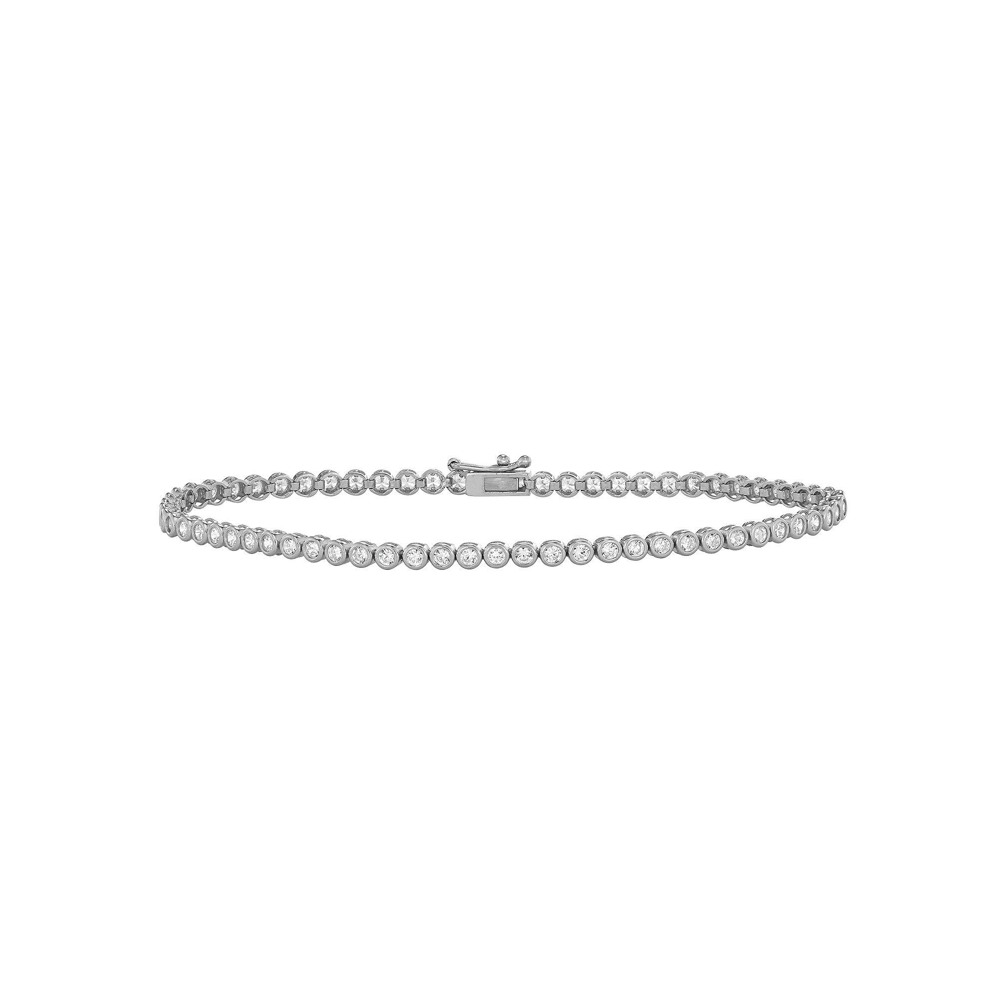 Designs by Gioelli 10k Gold Bezel Set Cubic Zirconia Tennis Bracelet, Women's, Size: 7", White Product Image