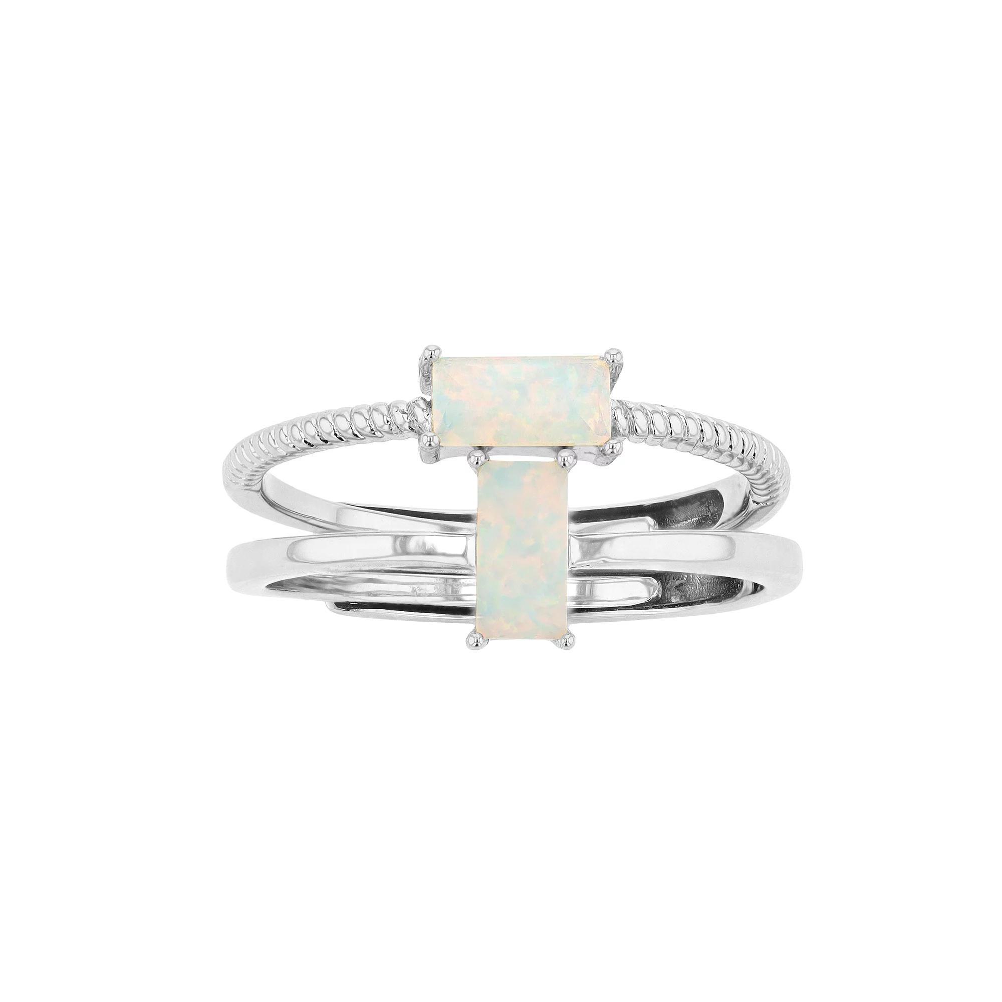 City Luxe Birthstone Simulated Gemstone Duo Ring Set, Women's, Gold Tone October Product Image