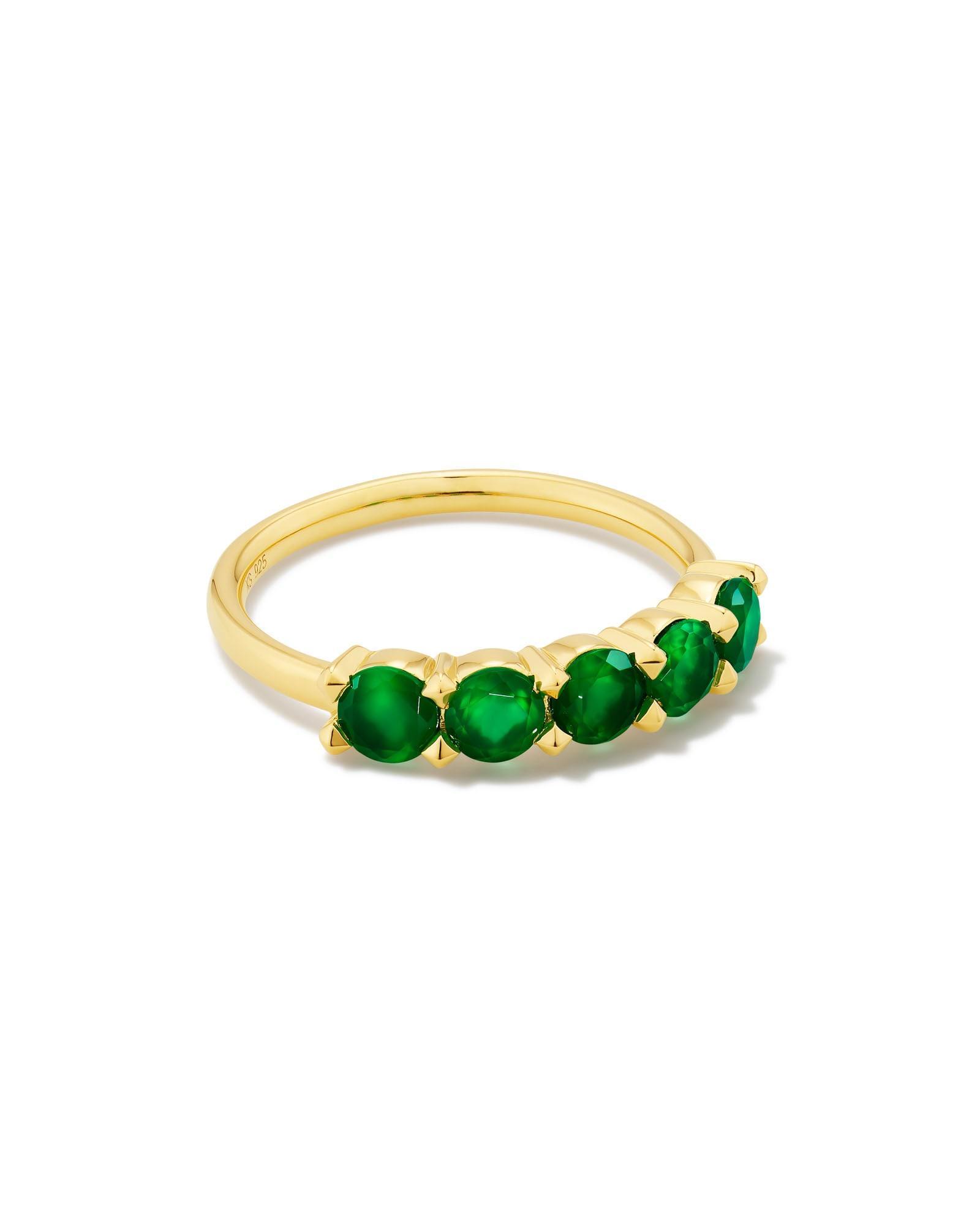 Blakely 18k Gold Vermeil Band Ring in Rainbow Moonstone Product Image