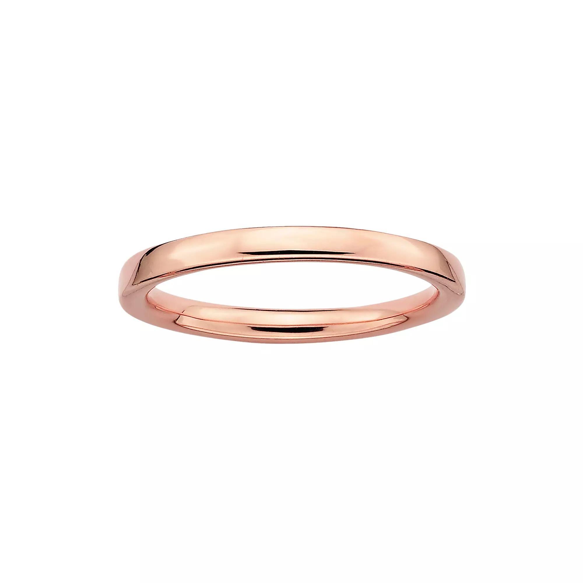 Stacks & Stones 18k Rose Gold Over Silver Stack Ring, Women's, Size: 5, Pink Product Image