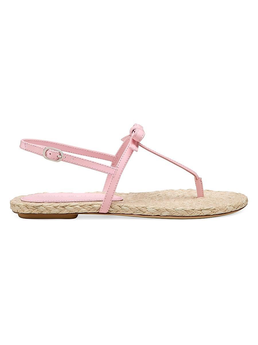 Womens Felicity Bow-Detailed Leather Espadrille T-Strap Sandals Product Image