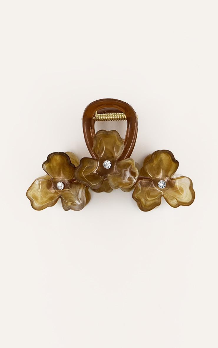 Brown Dual Tone Flower Claw Clip Product Image