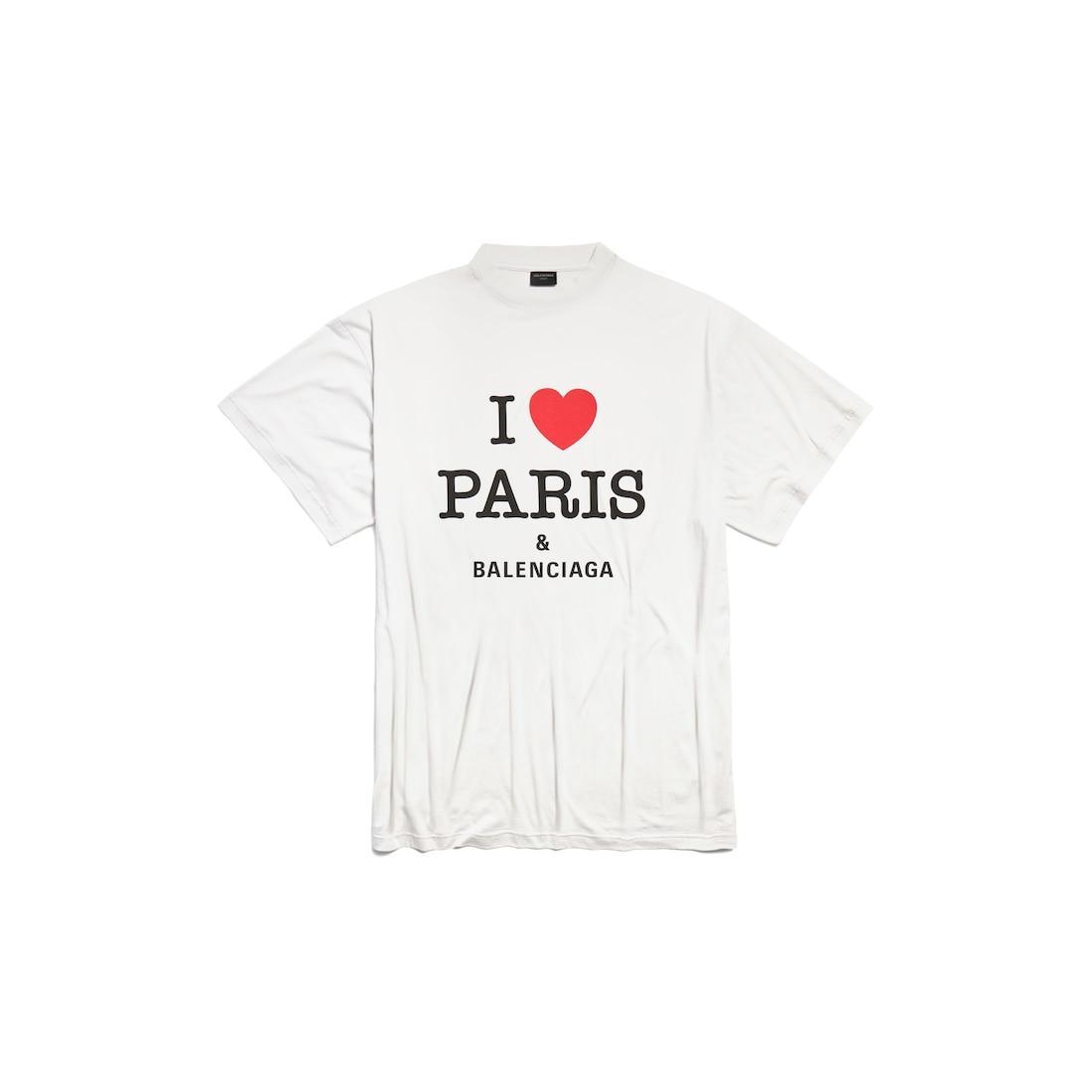 I Love Paris & Balenciaga T-shirt Oversized  in White Product Image