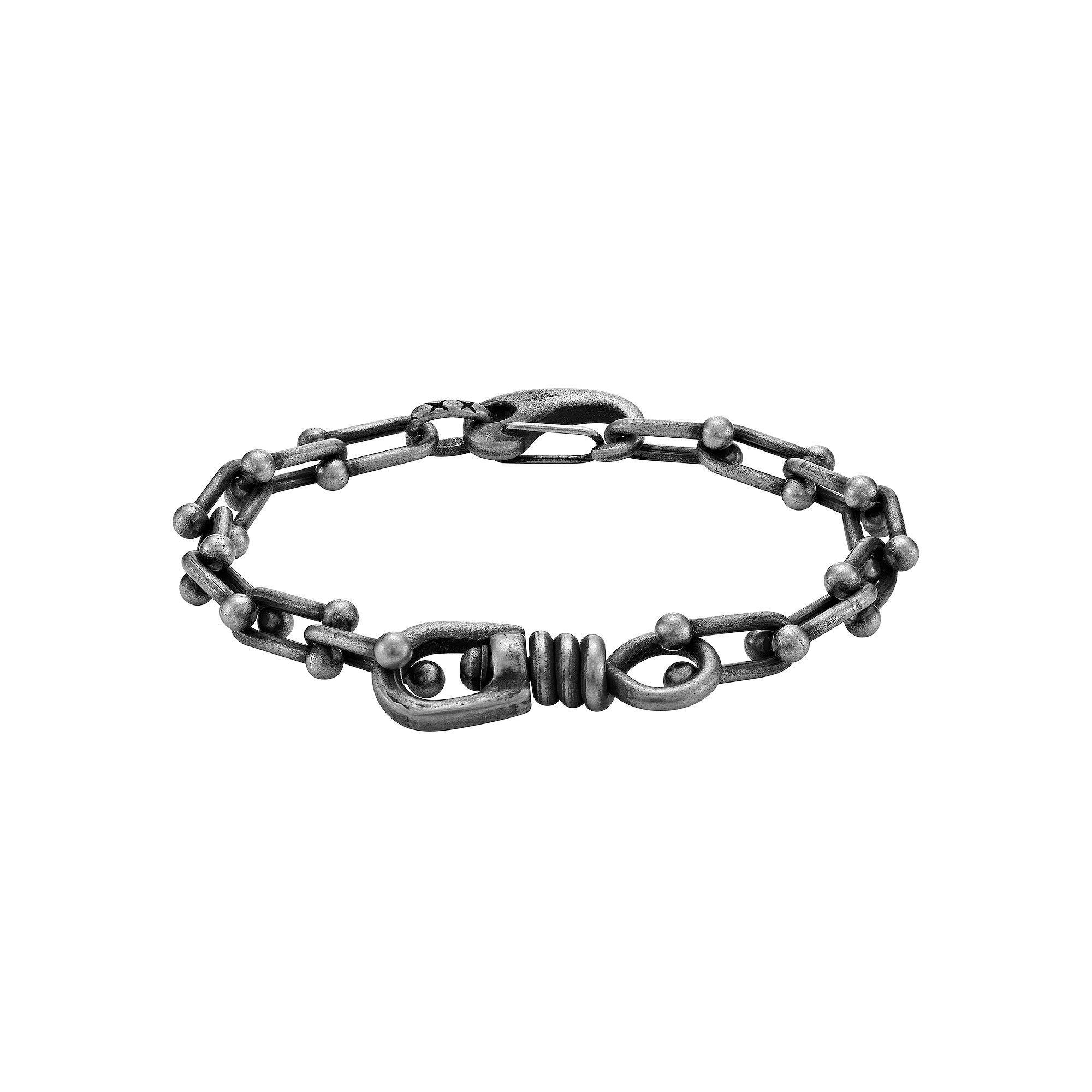 Mens LYNX Stainless Steel Gunmetal Ion Plated Link Chain Bracelet Product Image