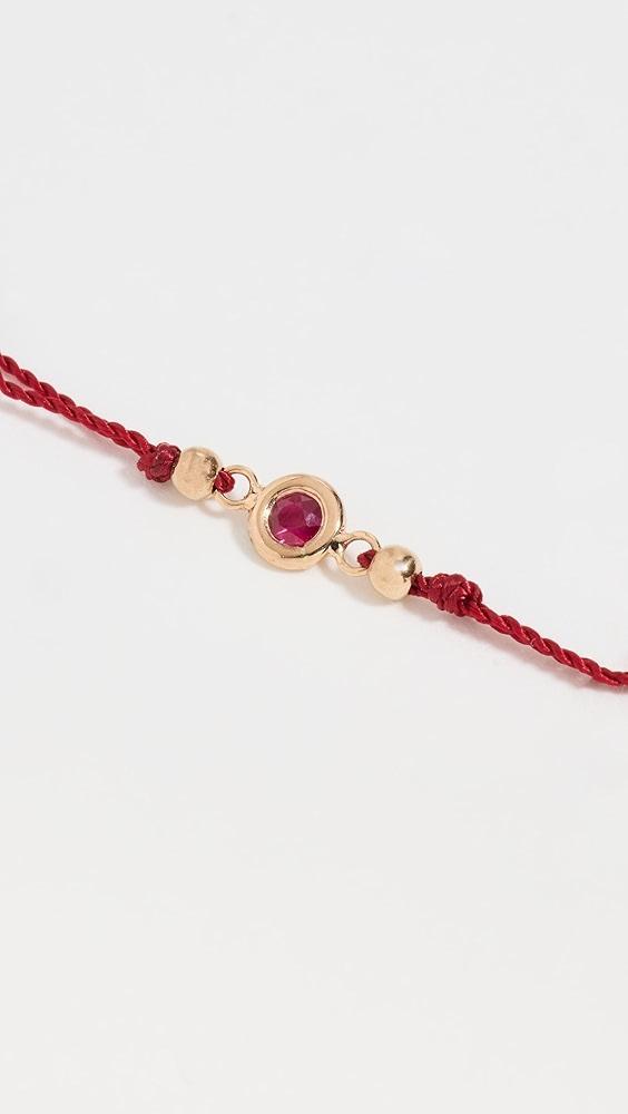 Zoe Chicco 14k Gold Floating Ruby On Red Cord Bracelet | Shopbop Product Image
