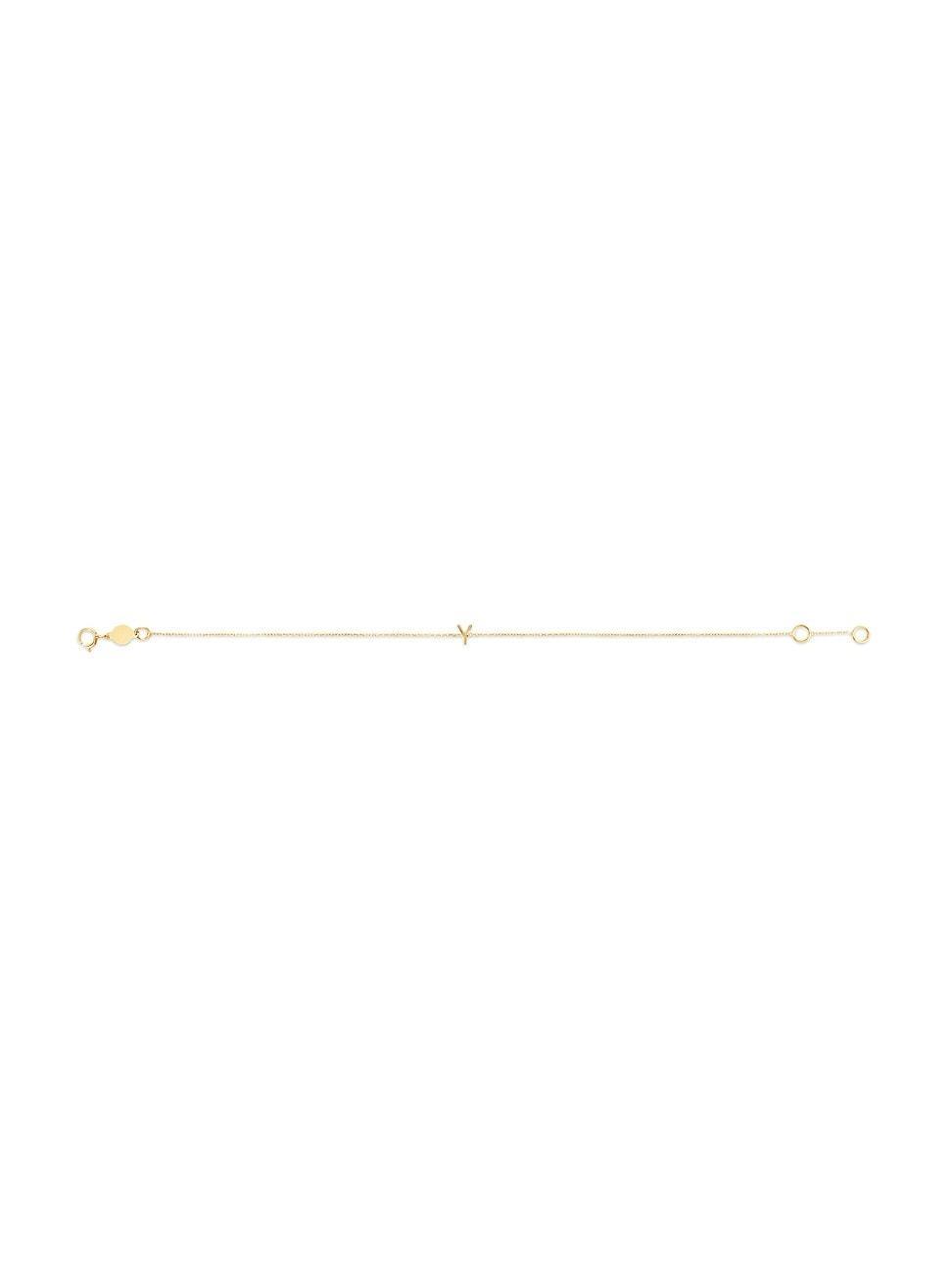 Womens 14K Yellow Gold Initial Charm Bracelet Product Image