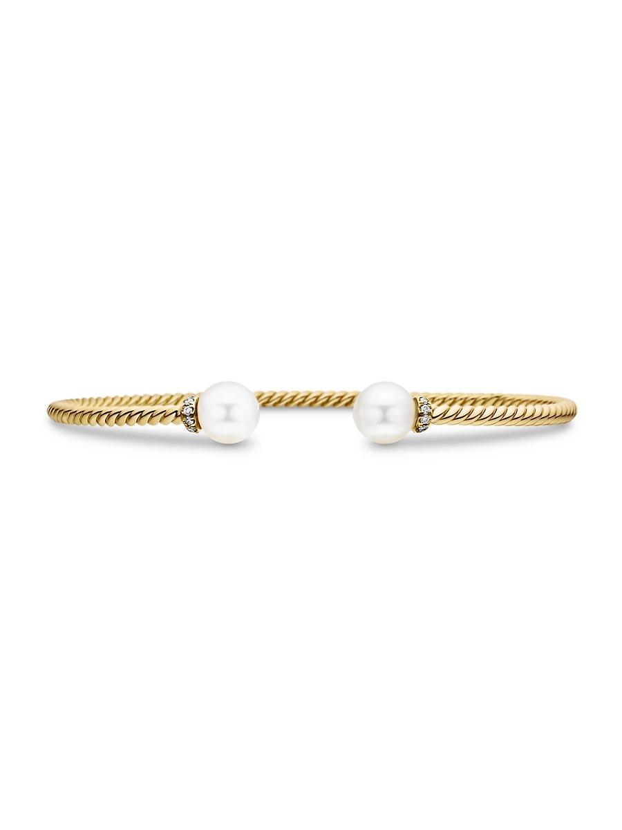 Womens Petite Solari Pearl Bracelet in 18K Yellow Gold Product Image