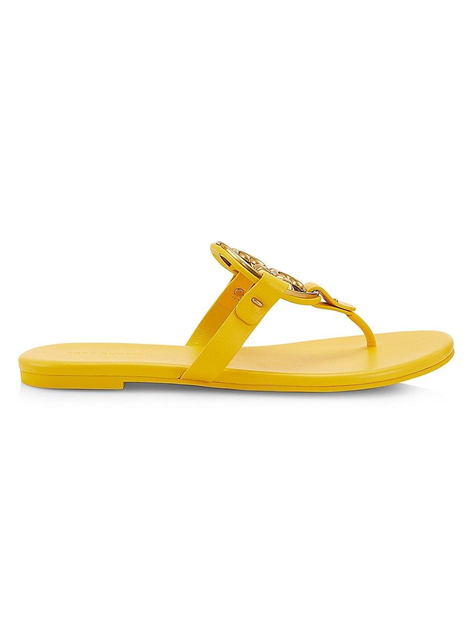 Tory Burch Metal Miller Soft Sandals Bourbon Miele/Gold 7 Product Image