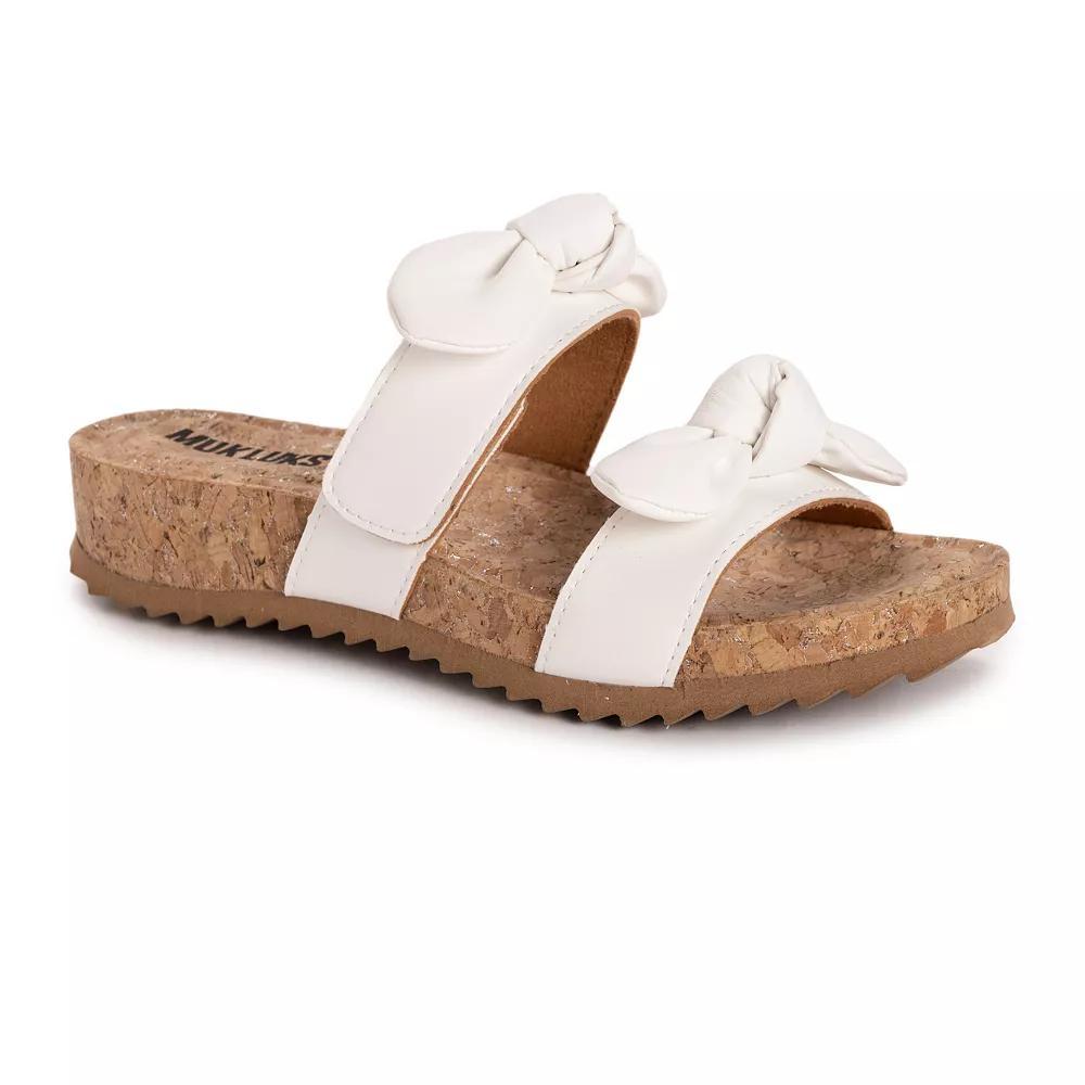 MUK LUKS Women's Posie Adjustable Slide Sandals, Size: 8, White Nappa Product Image