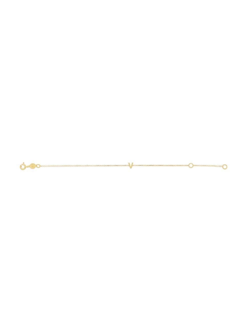 Womens 14K Yellow Gold Initial Charm Bracelet Product Image
