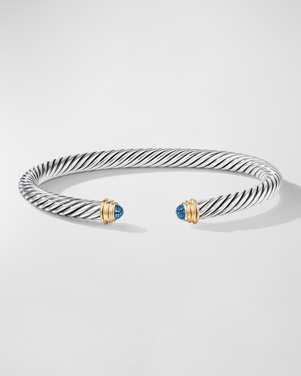 David Yurman Cable Classics Bracelet with Blue Topaz and Gold Product Image