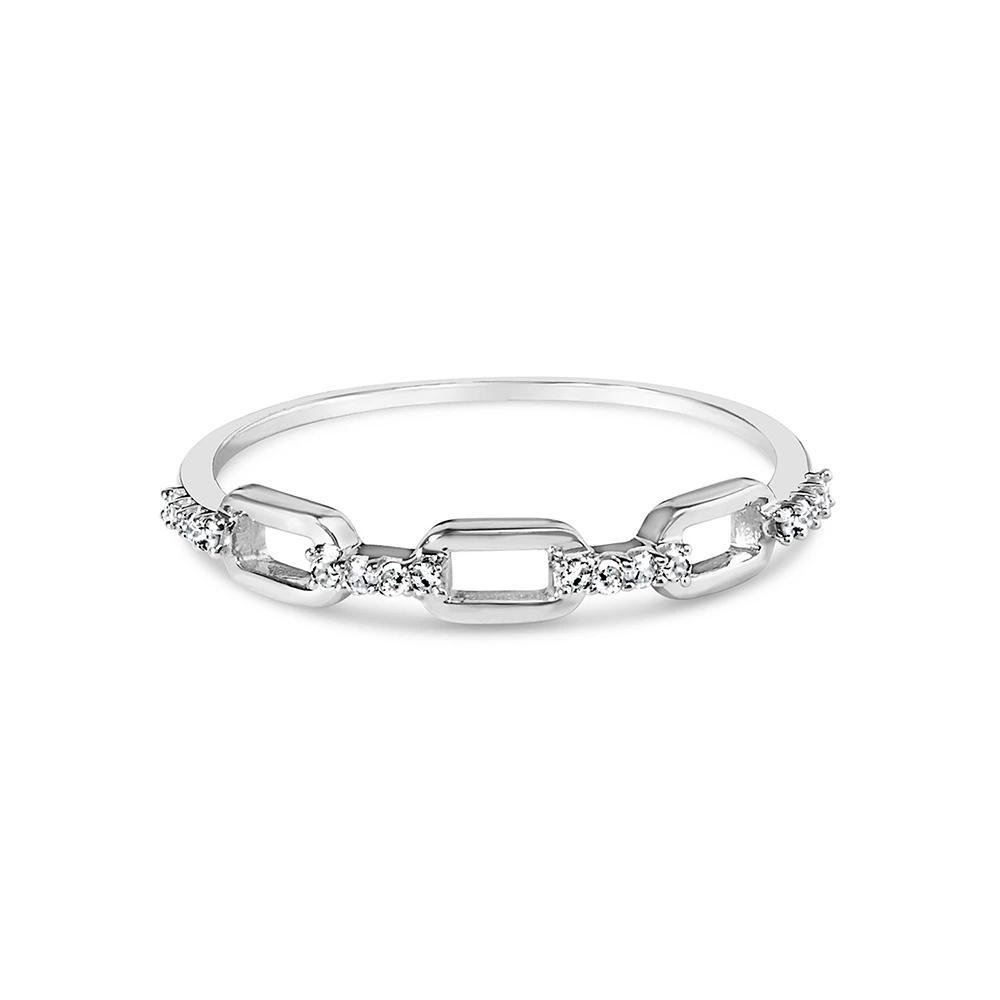 Haus of Brilliance Sterling Silver Diamond Accent Paperclip Band Ring, Women's, Size: 6 Product Image