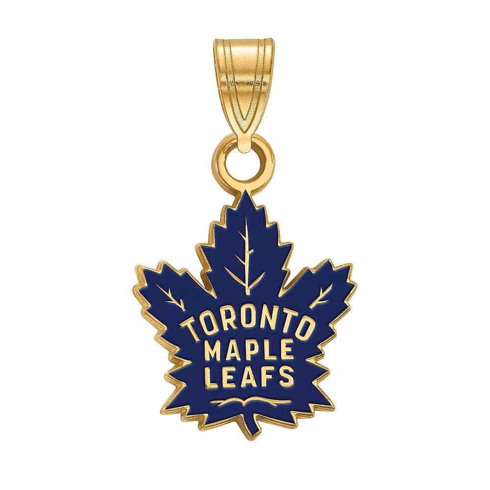 LogoArt Toronto Maple Leafs Sterling Silver Small Enamel Pendant, Women's, Gold Over Sterling Product Image