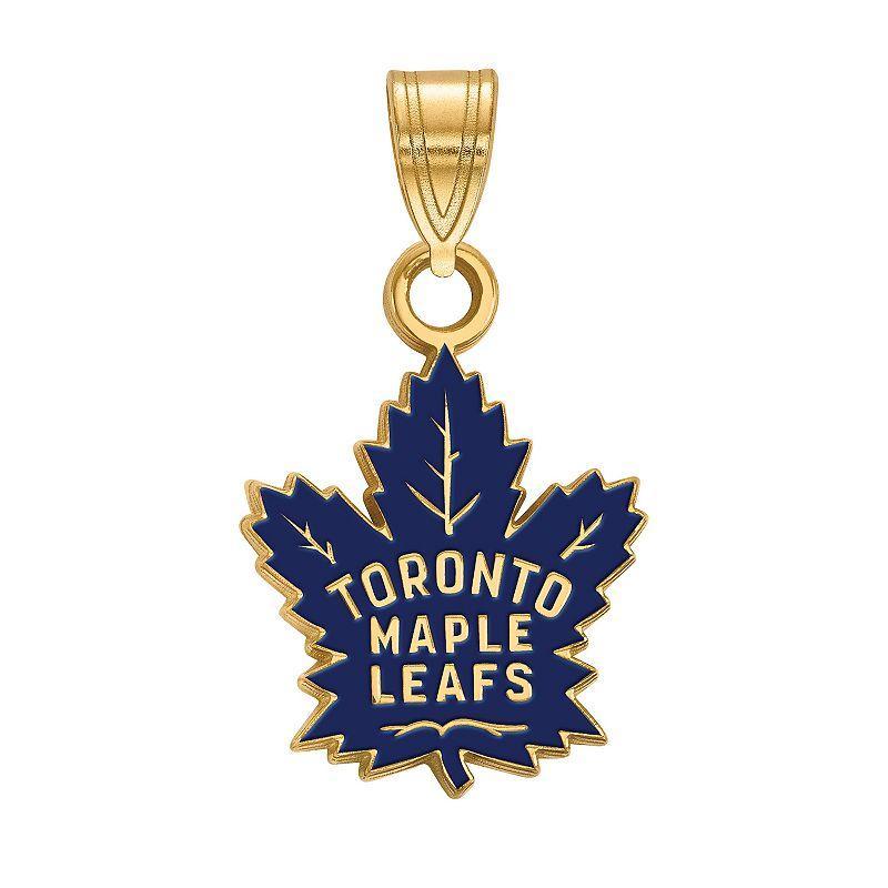 LogoArt Toronto Maple Leafs Sterling Silver Small Enamel Pendant, Women's, Gold Over Sterling Product Image