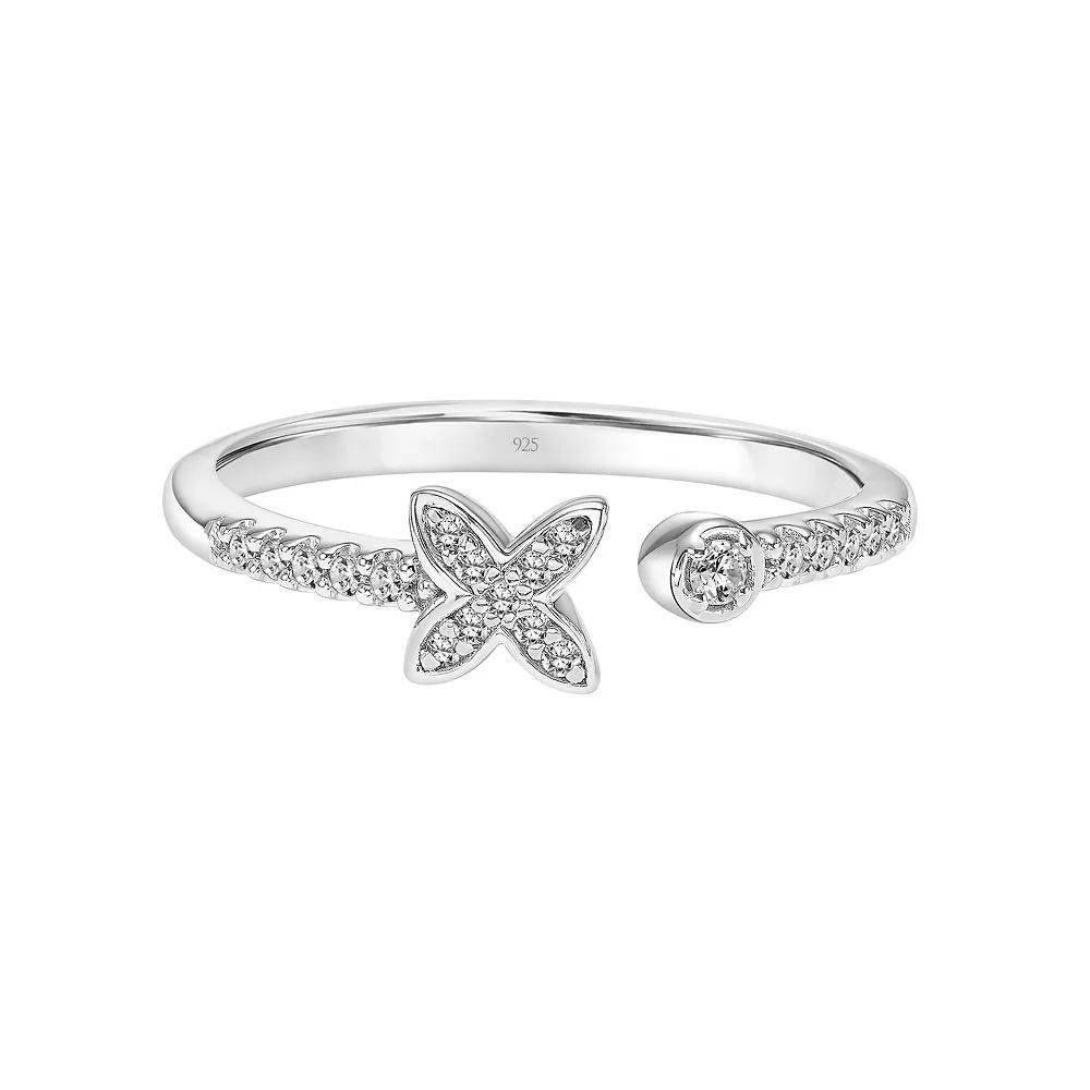 Love Always Sterling Silver 1/10 Carat T.W. Diamond Open Ring, Womens Product Image