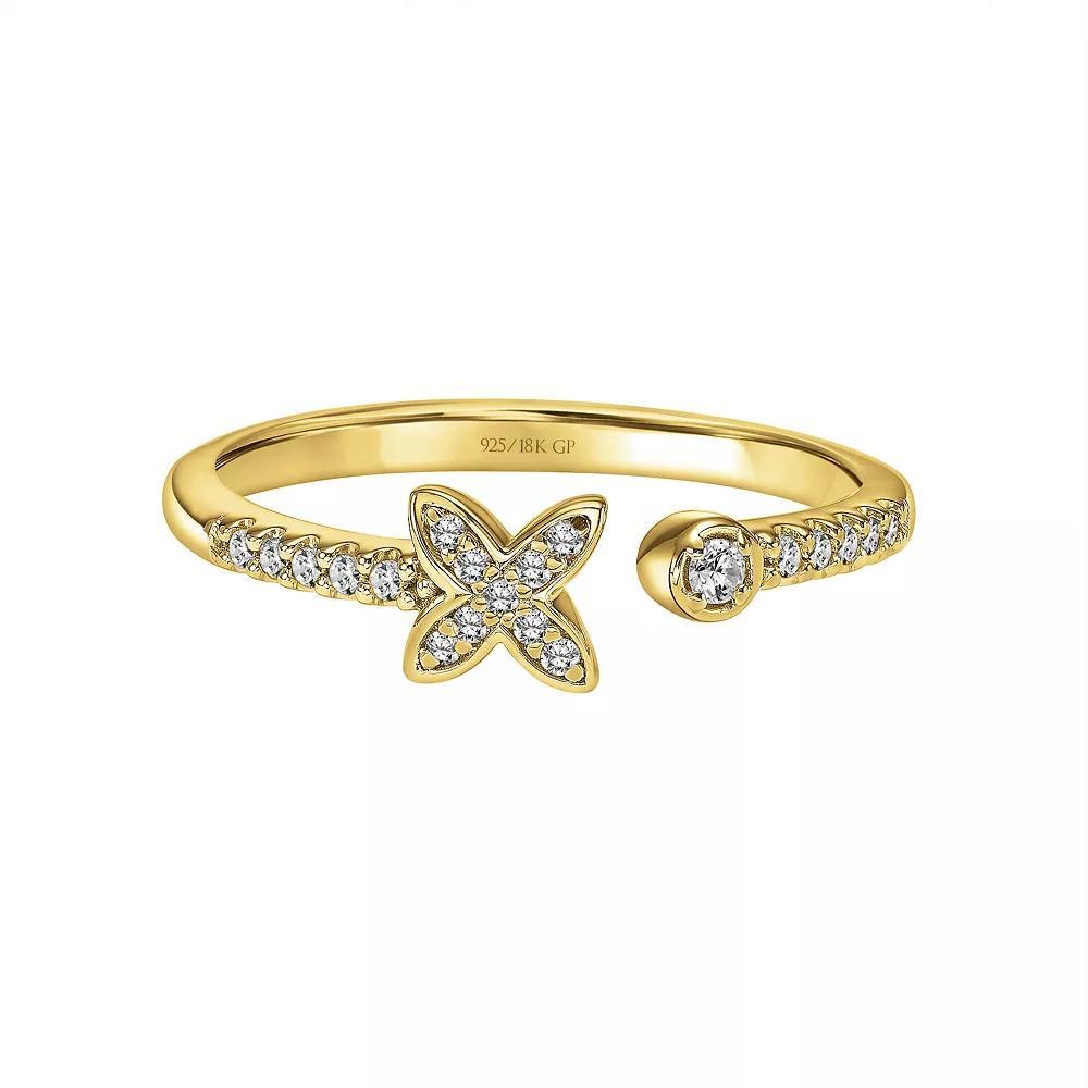 Love Always Sterling Silver 1/10 Carat T.W. Diamond Open Ring, Womens 18k Gold Plated Product Image